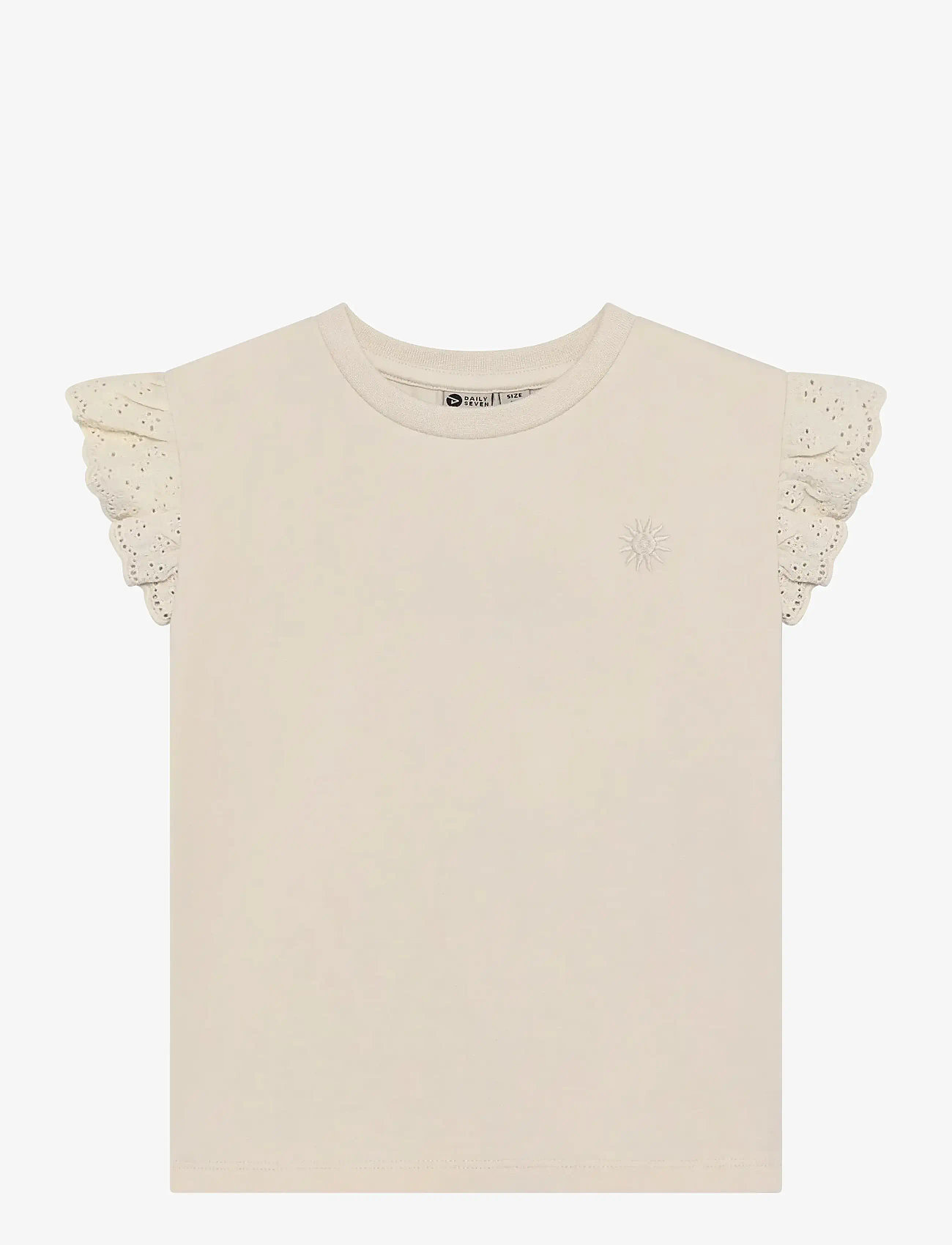 Daily 7 - T-shirt Broderie - kortærmede t-shirts - sandshell - 0