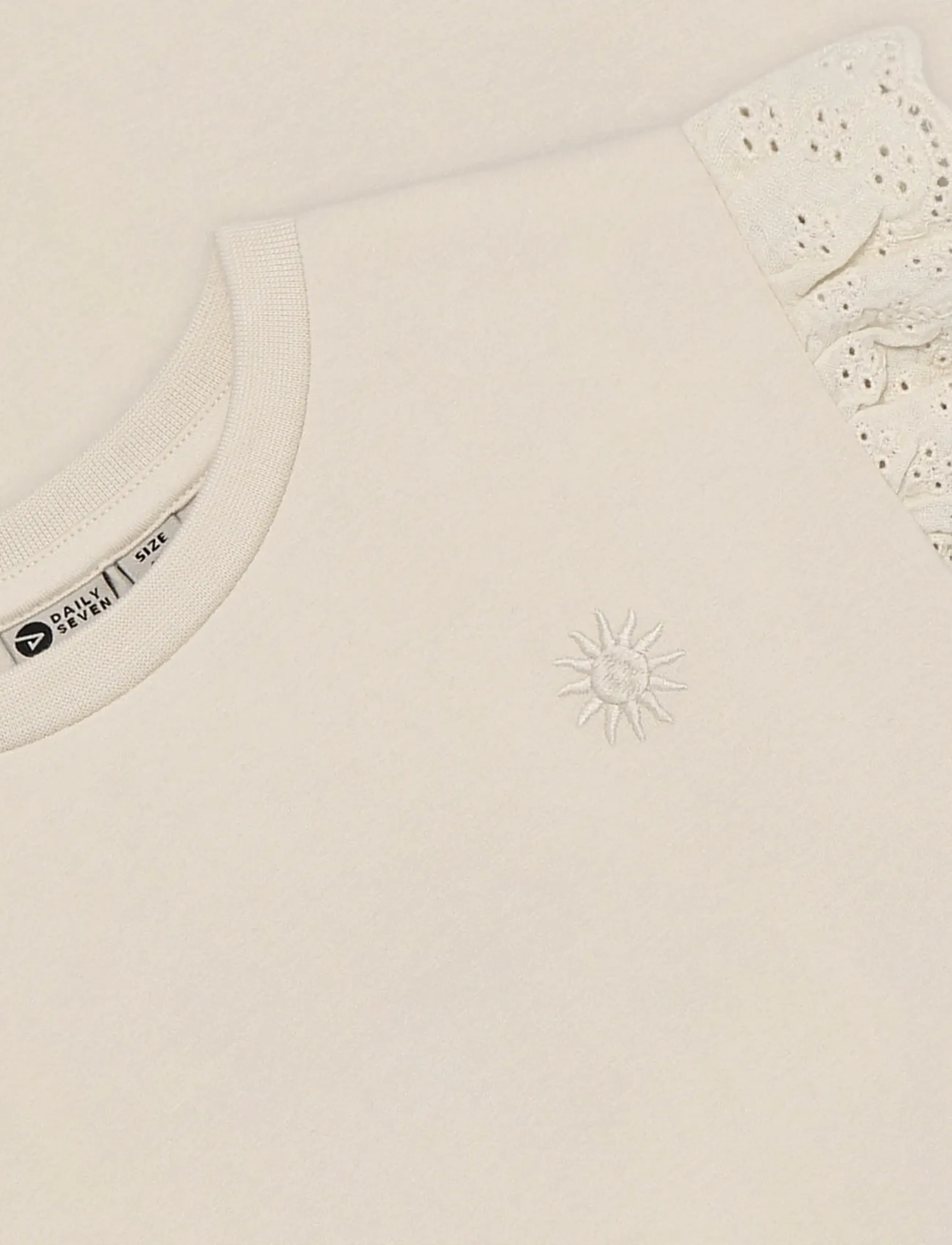 Daily 7 - T-shirt Broderie - lühikeste varrukatega t-särgid - sandshell - 2