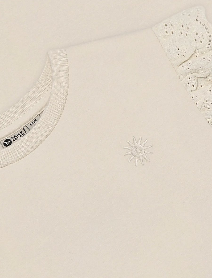 Daily 7 - T-shirt Broderie - short-sleeved t-shirts - sandshell - 2