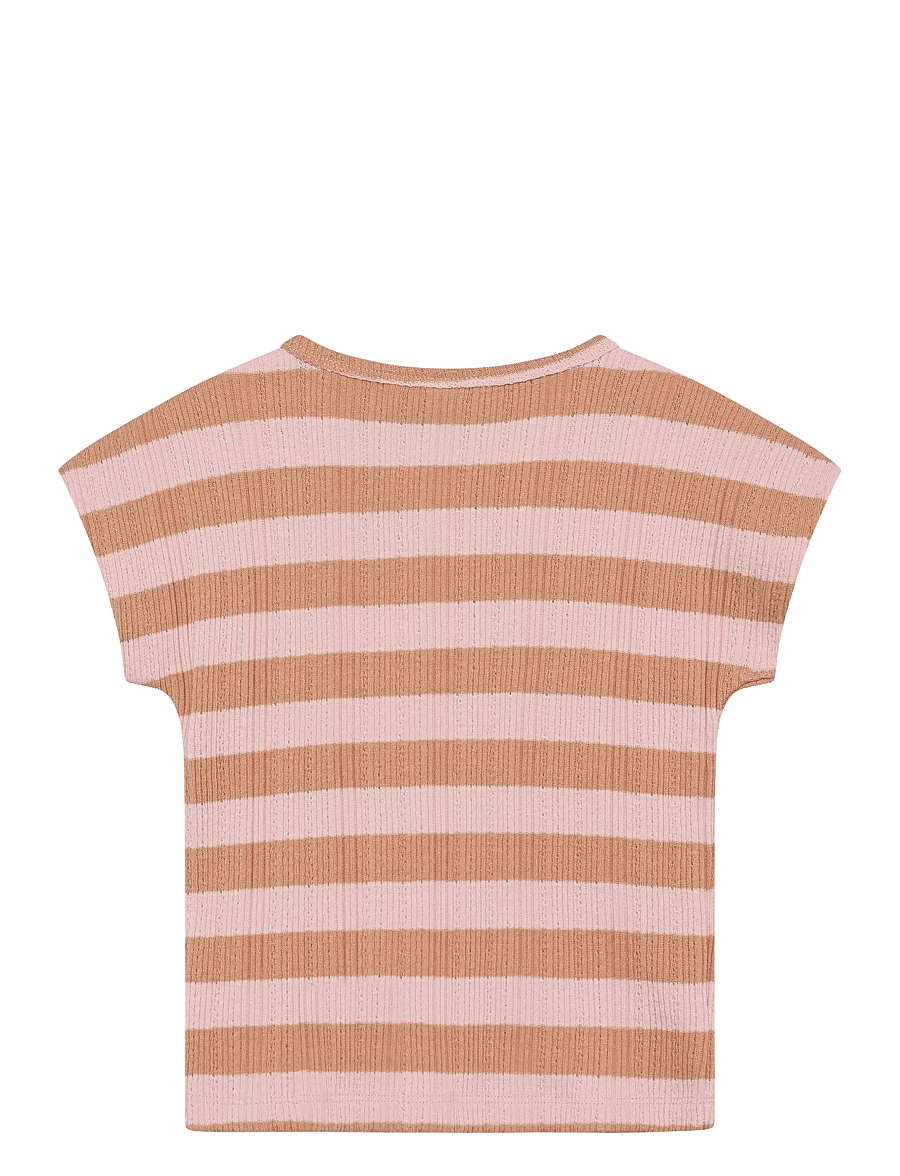 Daily 7 - T-shirt Fancy Stripe - short-sleeved - silver pink - 2