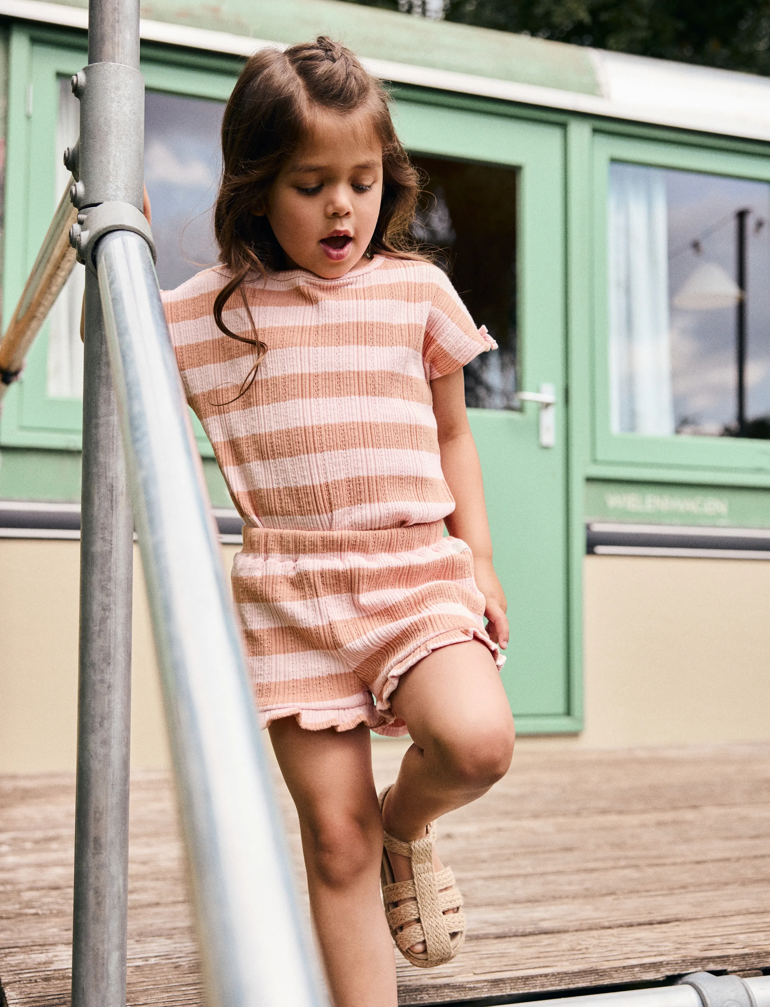 Daily 7 T-shirt Fancy Stripe - Yläosat - SILVER PINK / pink/rose