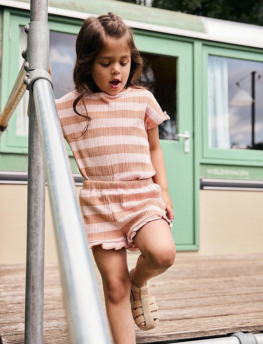 Daily 7 - T-shirt Fancy Stripe - short-sleeved - silver pink - 0
