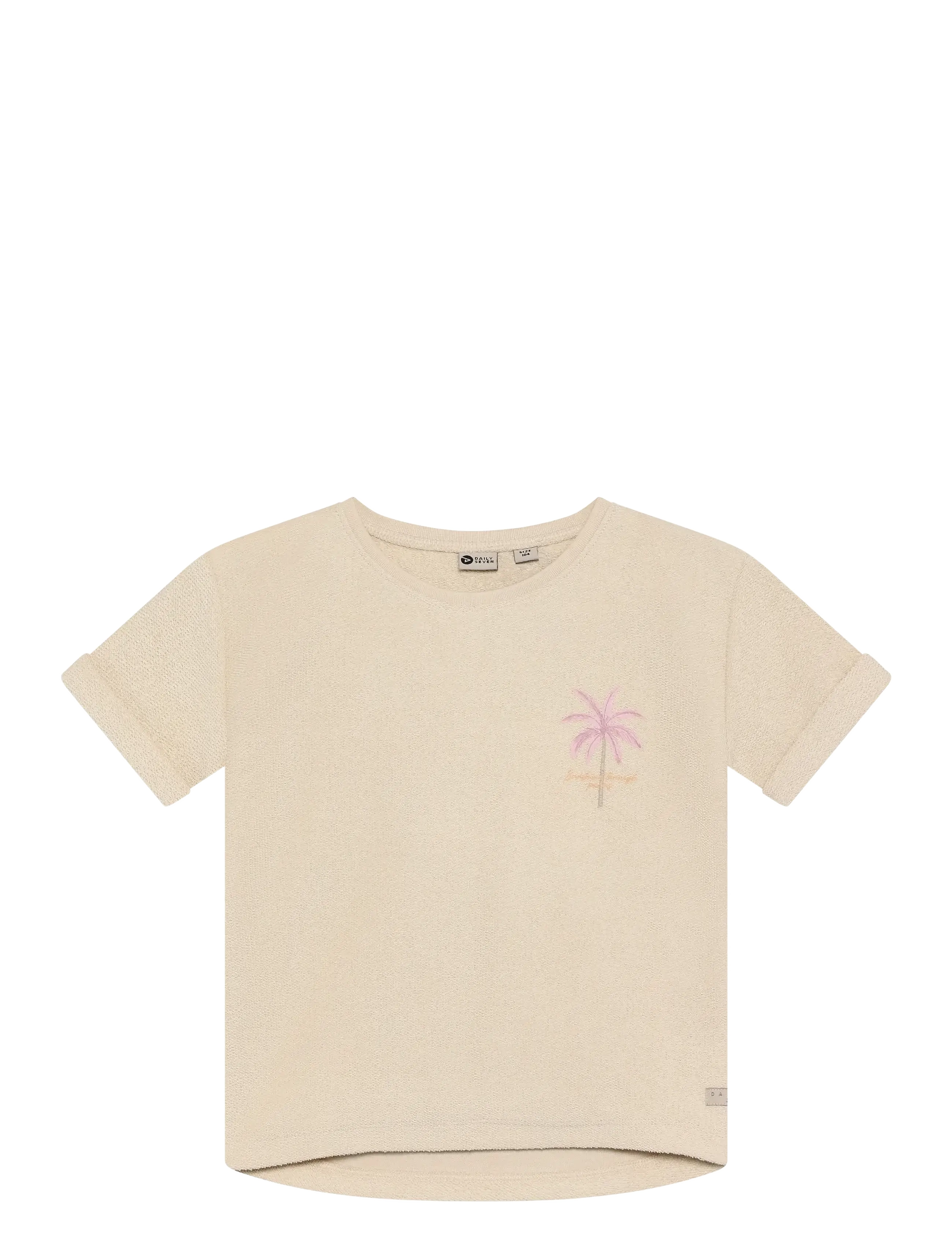 DAILY 7 T-Shirt Backprint Beige - 134 - Kinder