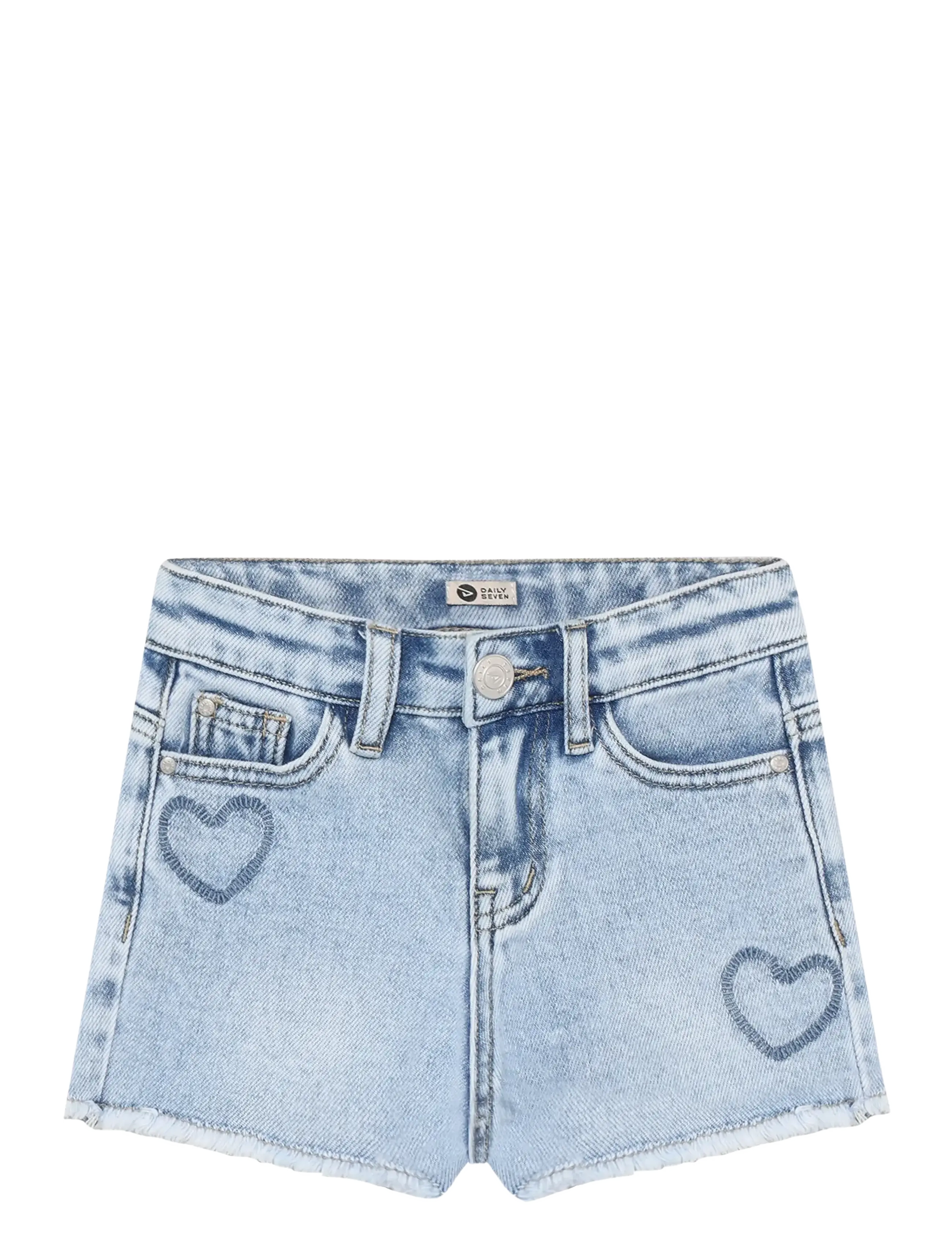 DAILY 7 Denim Shorts Heart Blau - 140 - Kinder
