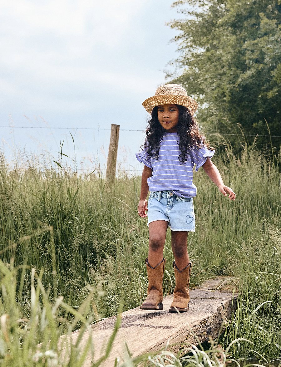 Daily 7 - Denim Shorts Heart - denim shorts - blue denim - 0