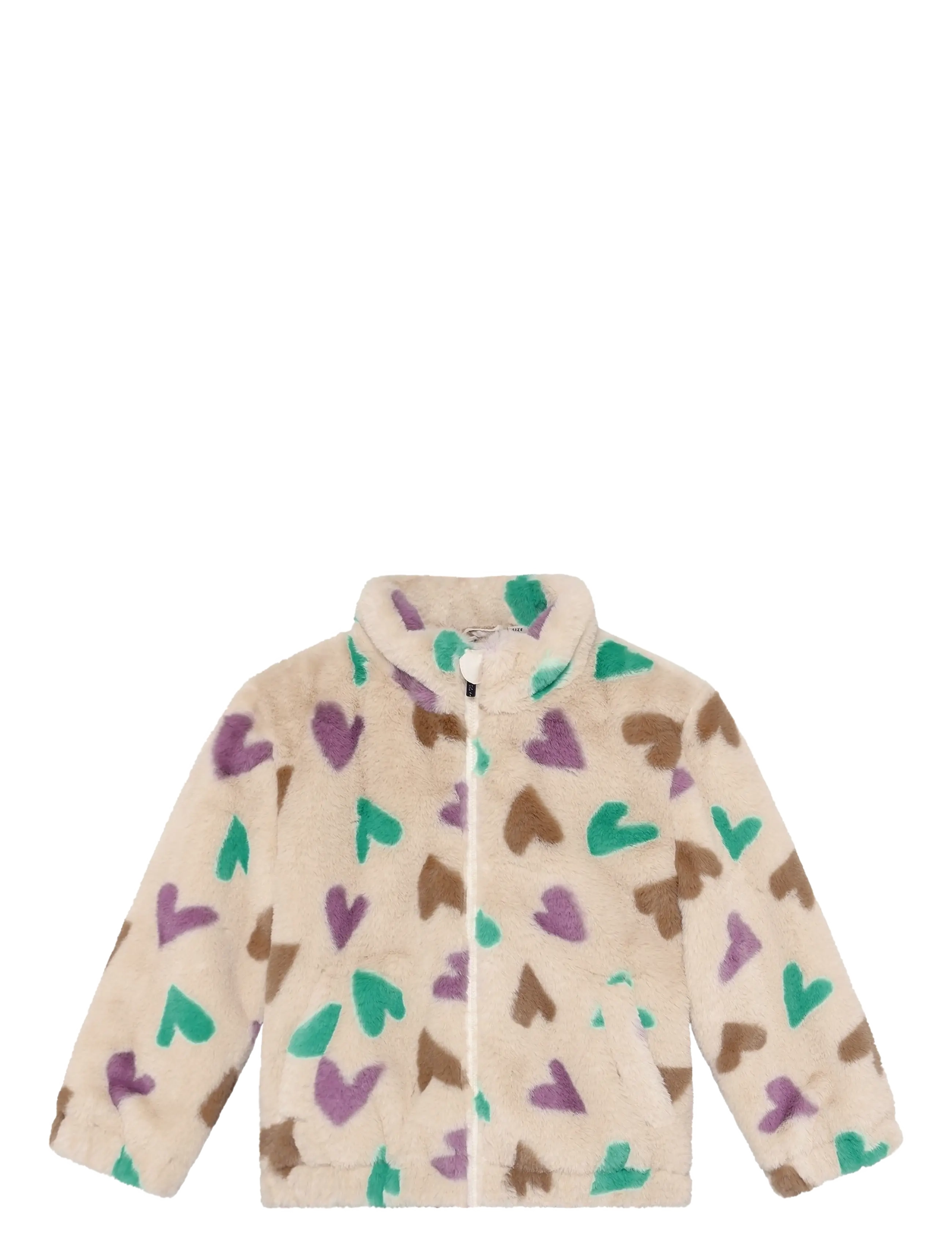 Daily 7 Teddy Jacket Hearts - Outdoor - SANDSHELL / beige