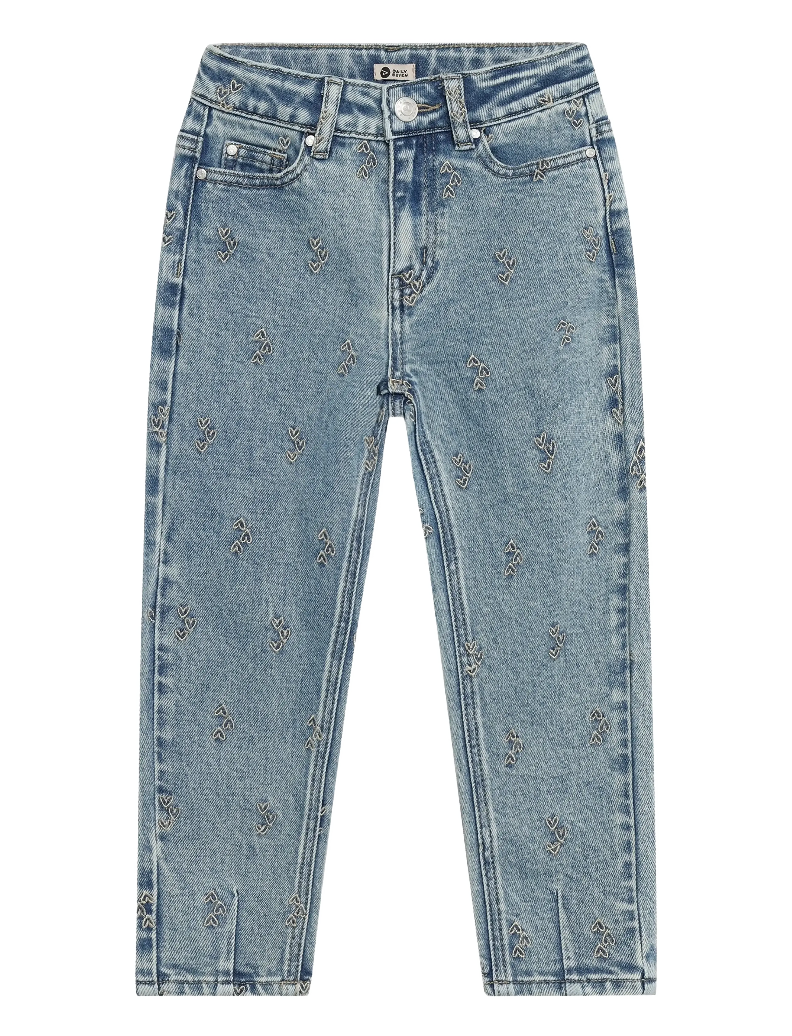 Daily 7 - Denim Mom Fit Embroidery - used medium denim - 1