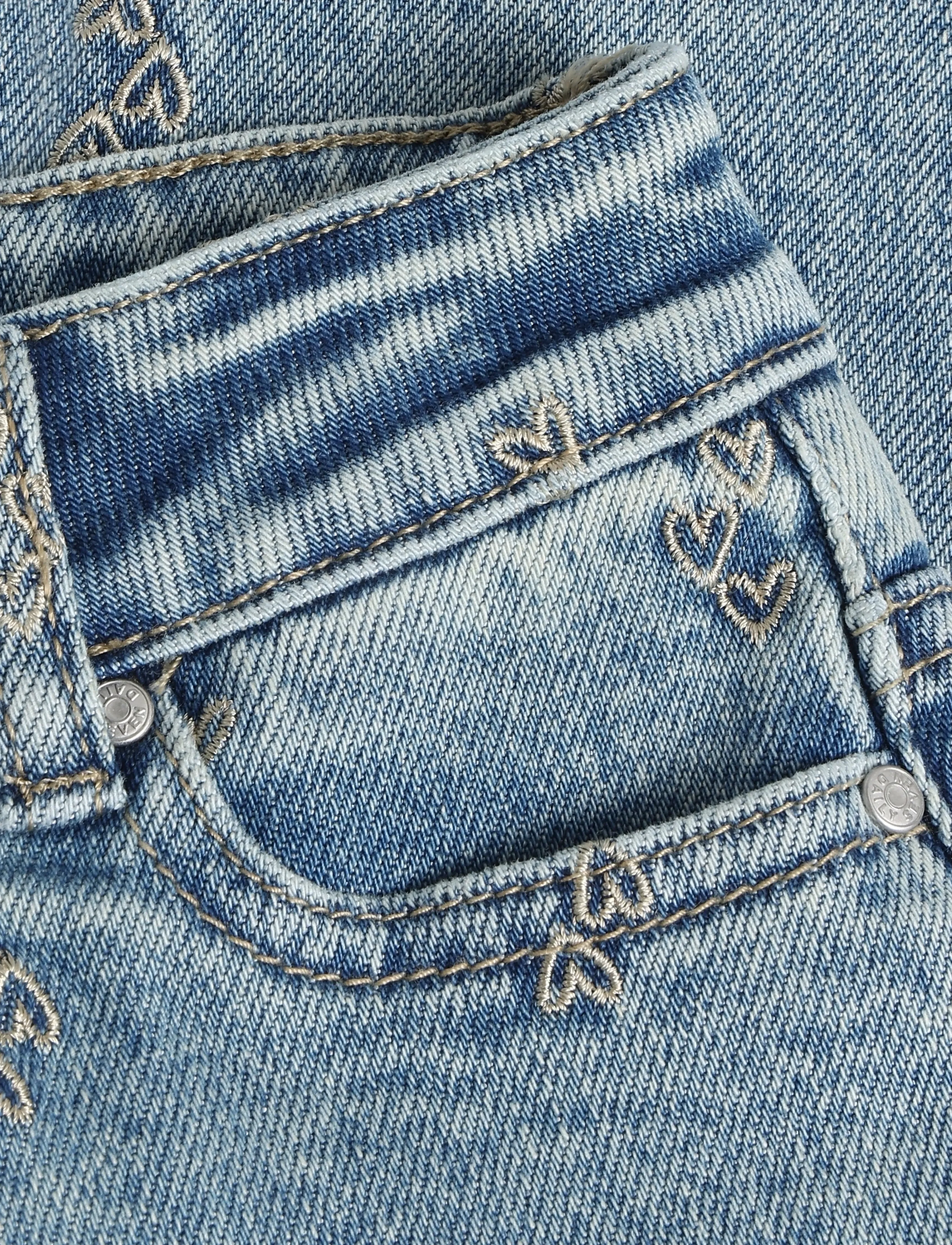 Daily 7 - Denim Mom Fit Embroidery - used medium denim - 4