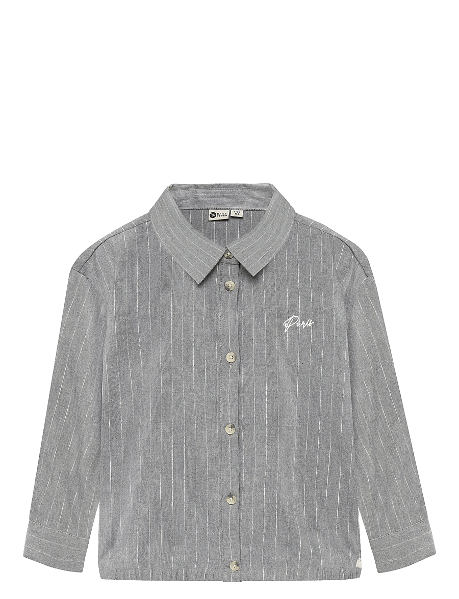 Daily 7 - Shirt Longsleeve Pinstripe - langærmede skjorter - mid grey melange - 1