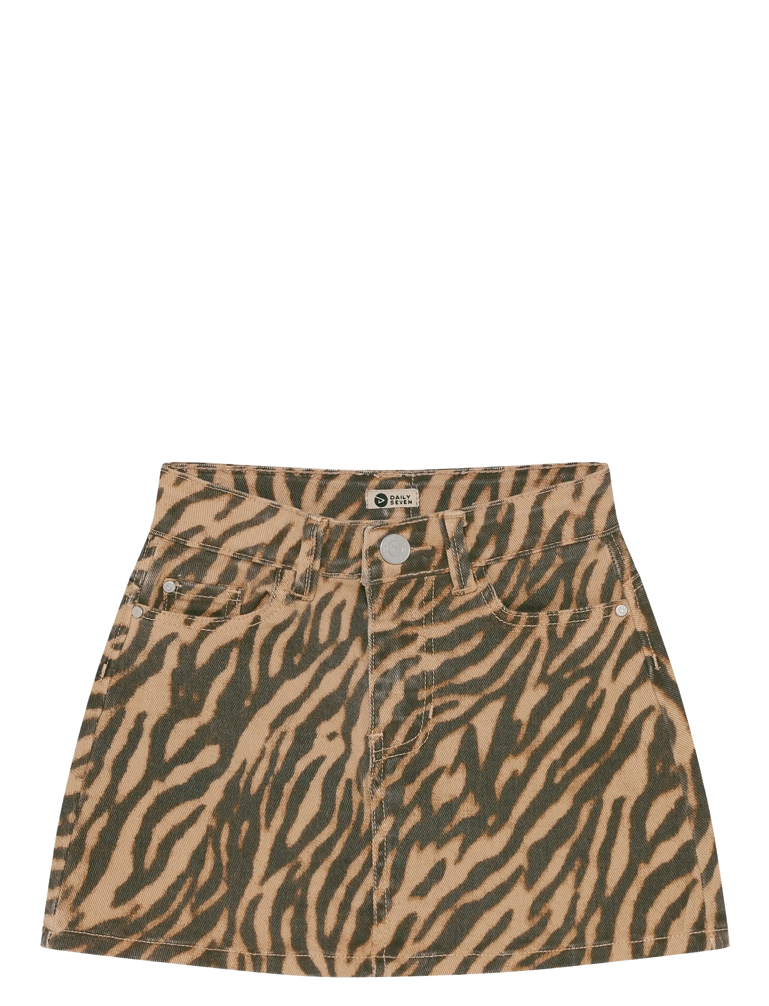 Daily 7 Animal Skirt - Denimnederdele - GINGER ROOT / beige