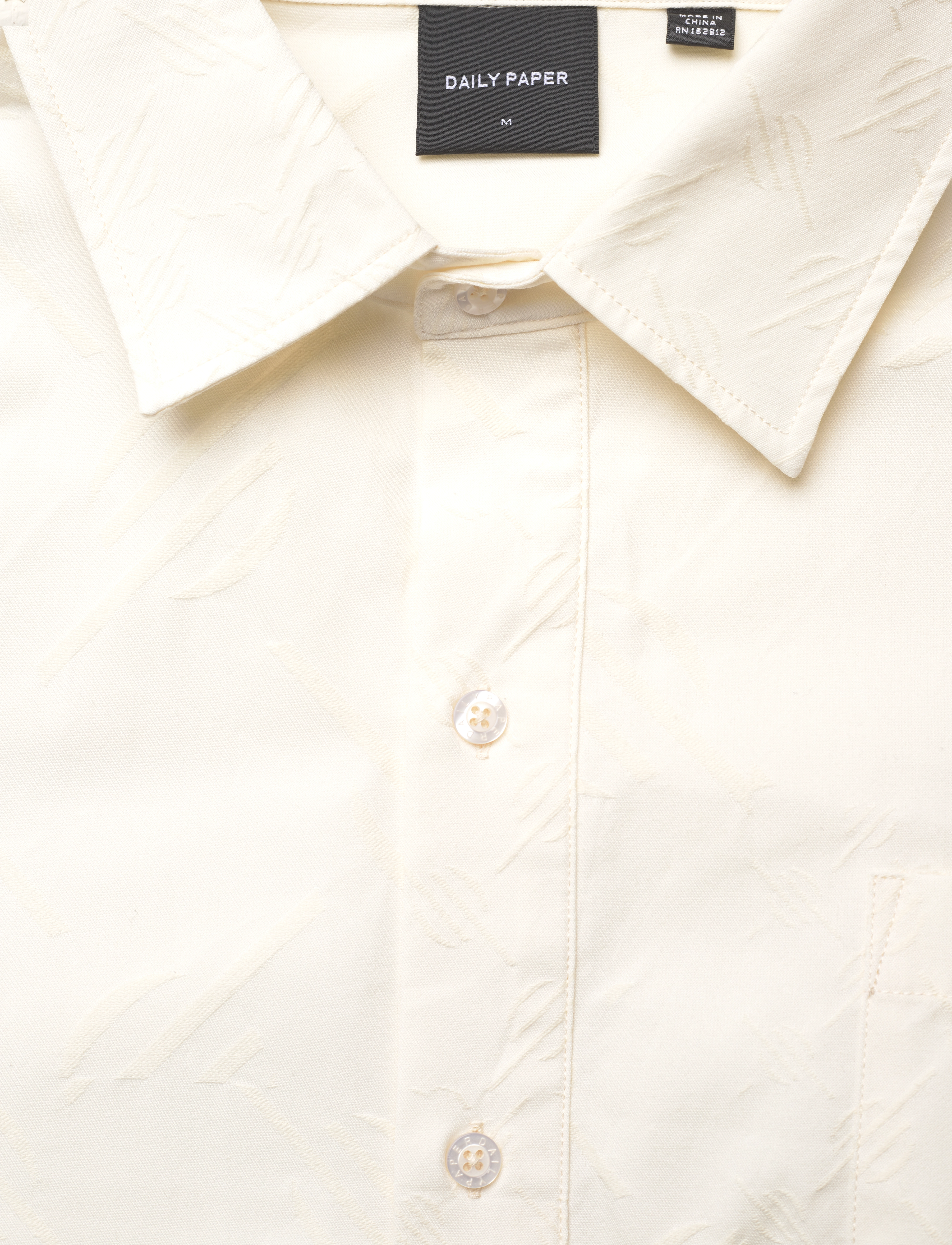 Daily Paper - housni ls shirt repatch monogram - basic skjorter - egret white - 2