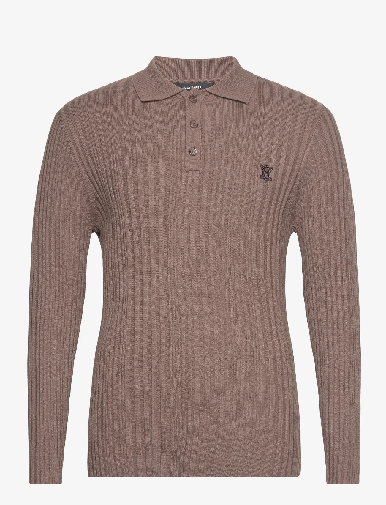 Daily Paper - rashiem ls polo - knitted polos - iron taupe - 0