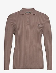 Daily Paper - rashiem ls polo - knitted polos - iron taupe - 0