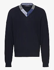 Daily Paper - roshaun sweater - strik med v-hals - deep navy - 0