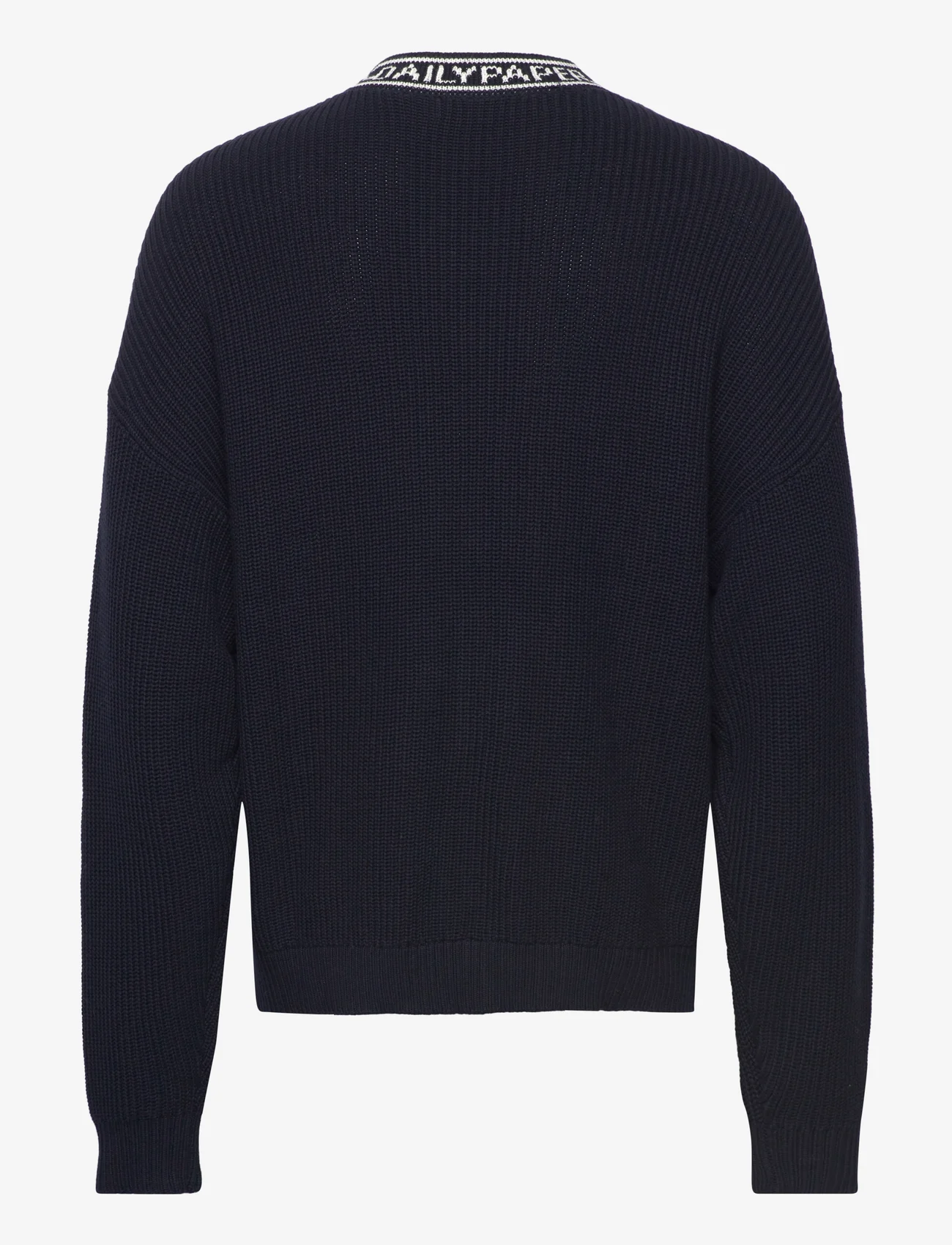 Daily Paper - roshaun sweater - megztinis su v formos apykakle - deep navy - 1
