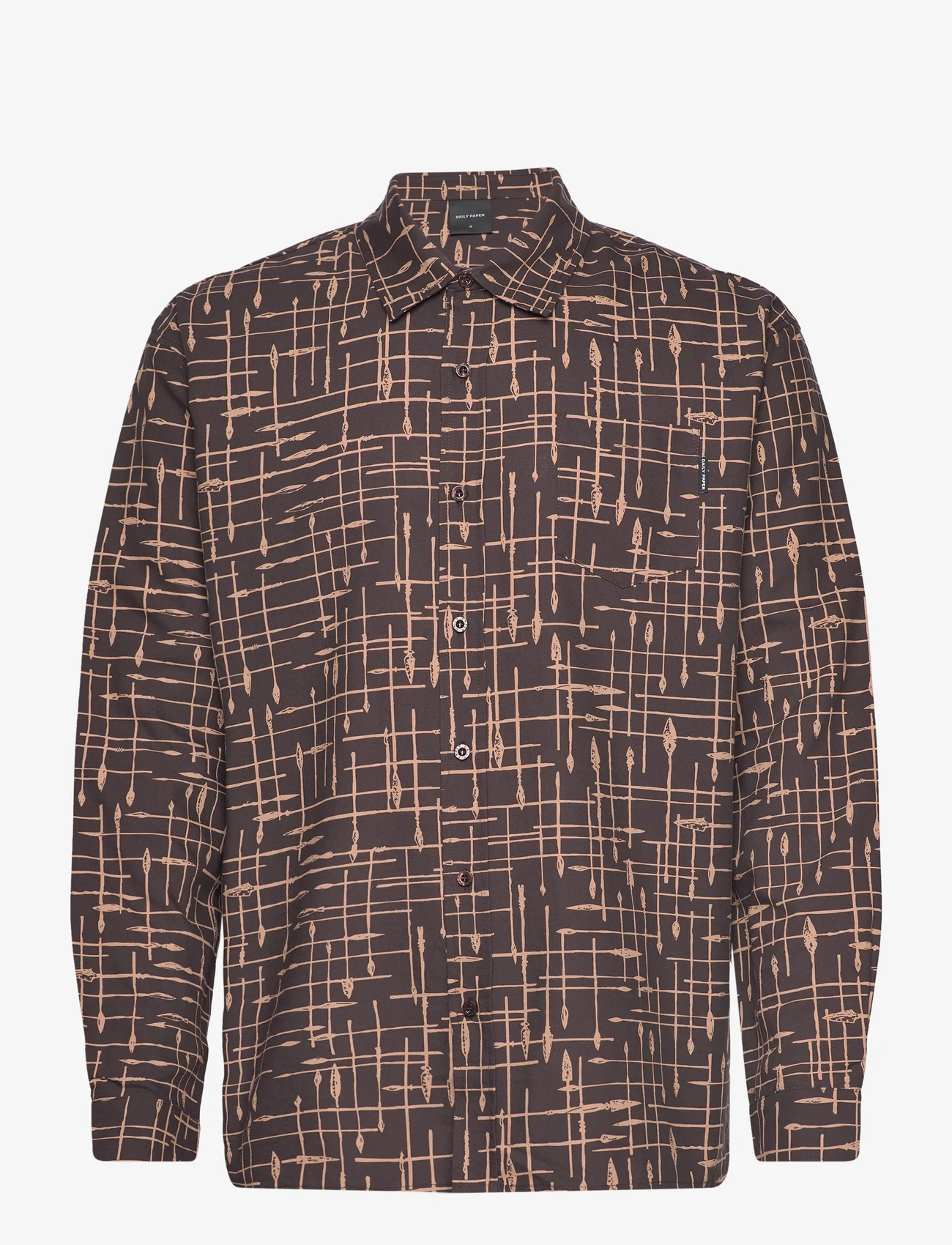 Daily Paper - ramzo ls shirt - avslappede skjorter - iron taupe - 0