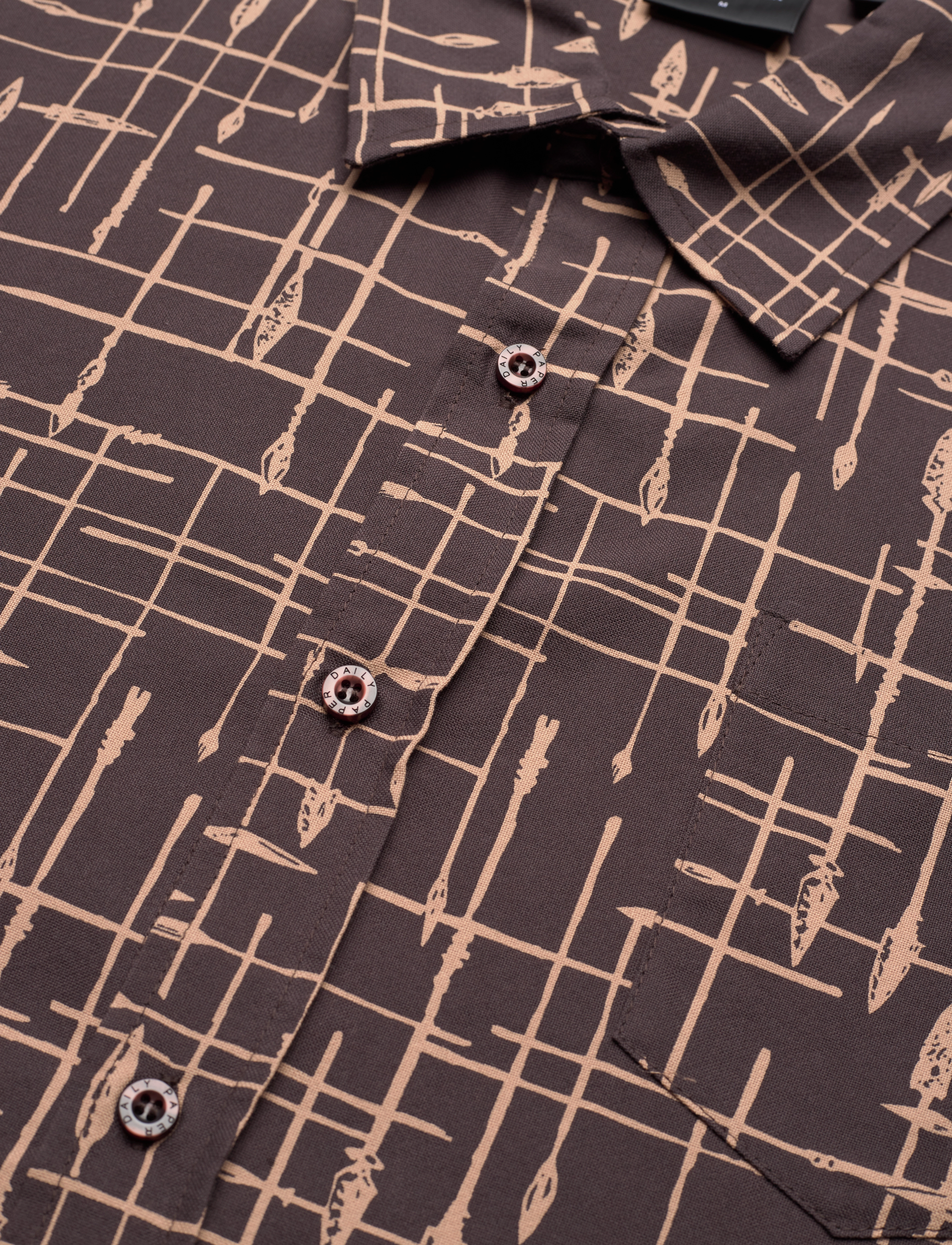 Daily Paper - ramzo ls shirt - mænd - iron taupe - 3