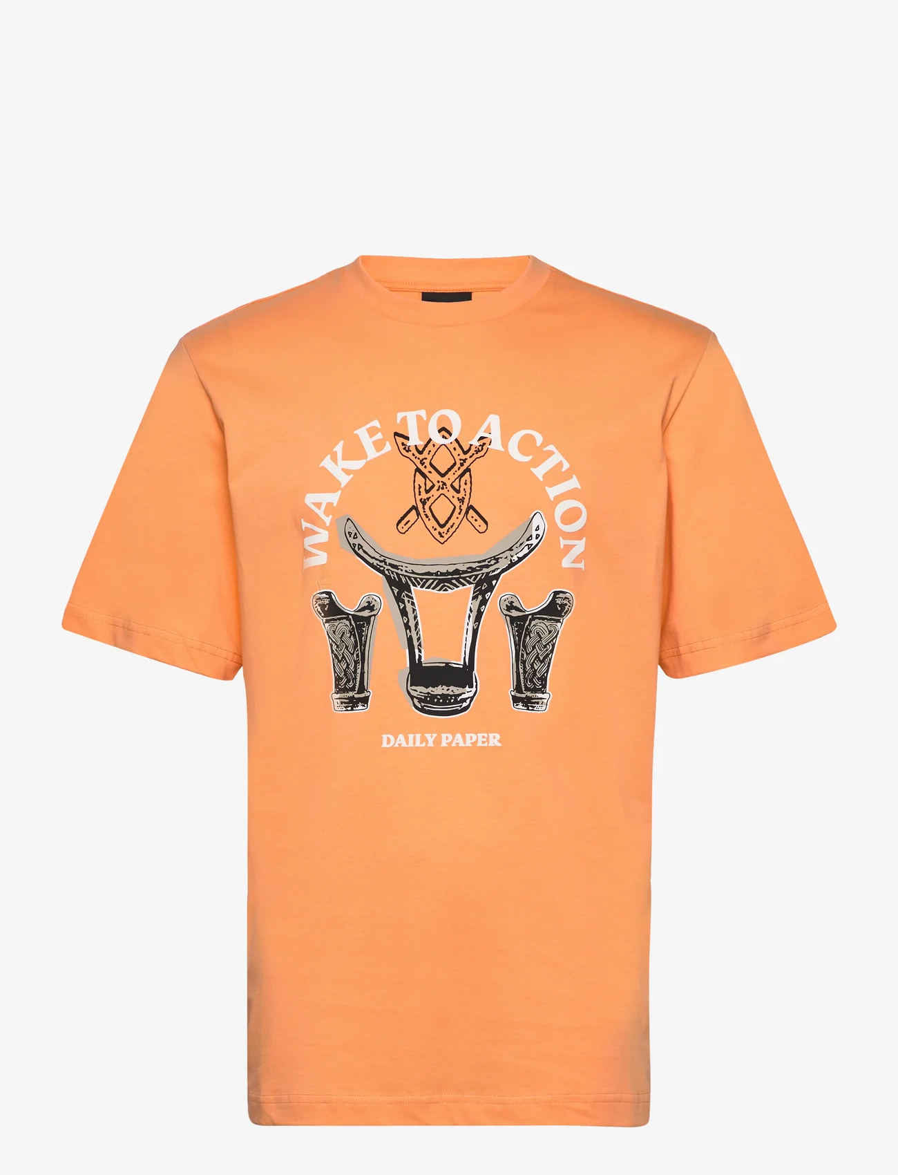Daily Paper - rivo ss t-shirt - short-sleeved t-shirts - tangerine orange - 0