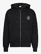 ezar zip hoodie - BLACK