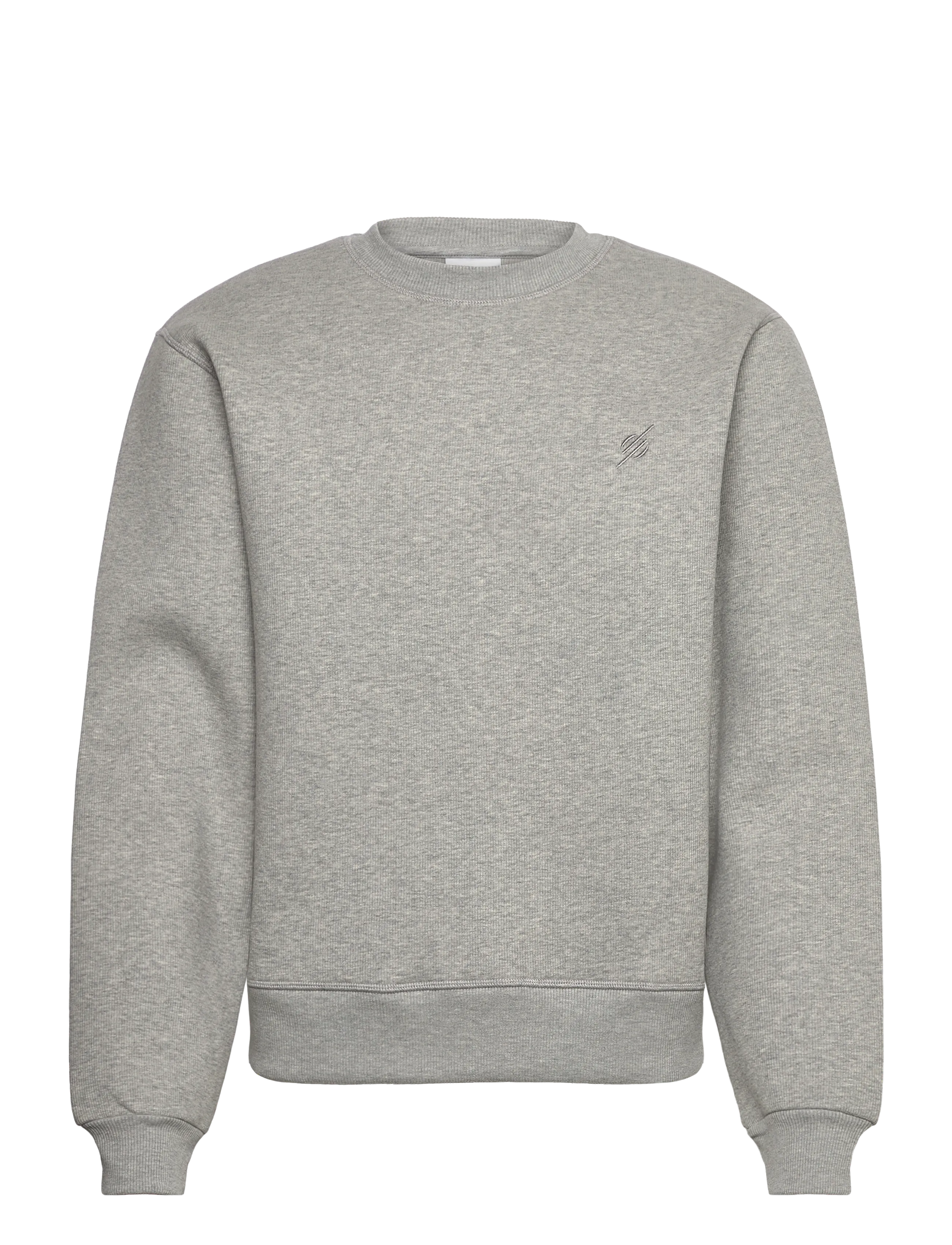mono rib sweater - GREY MELANGE