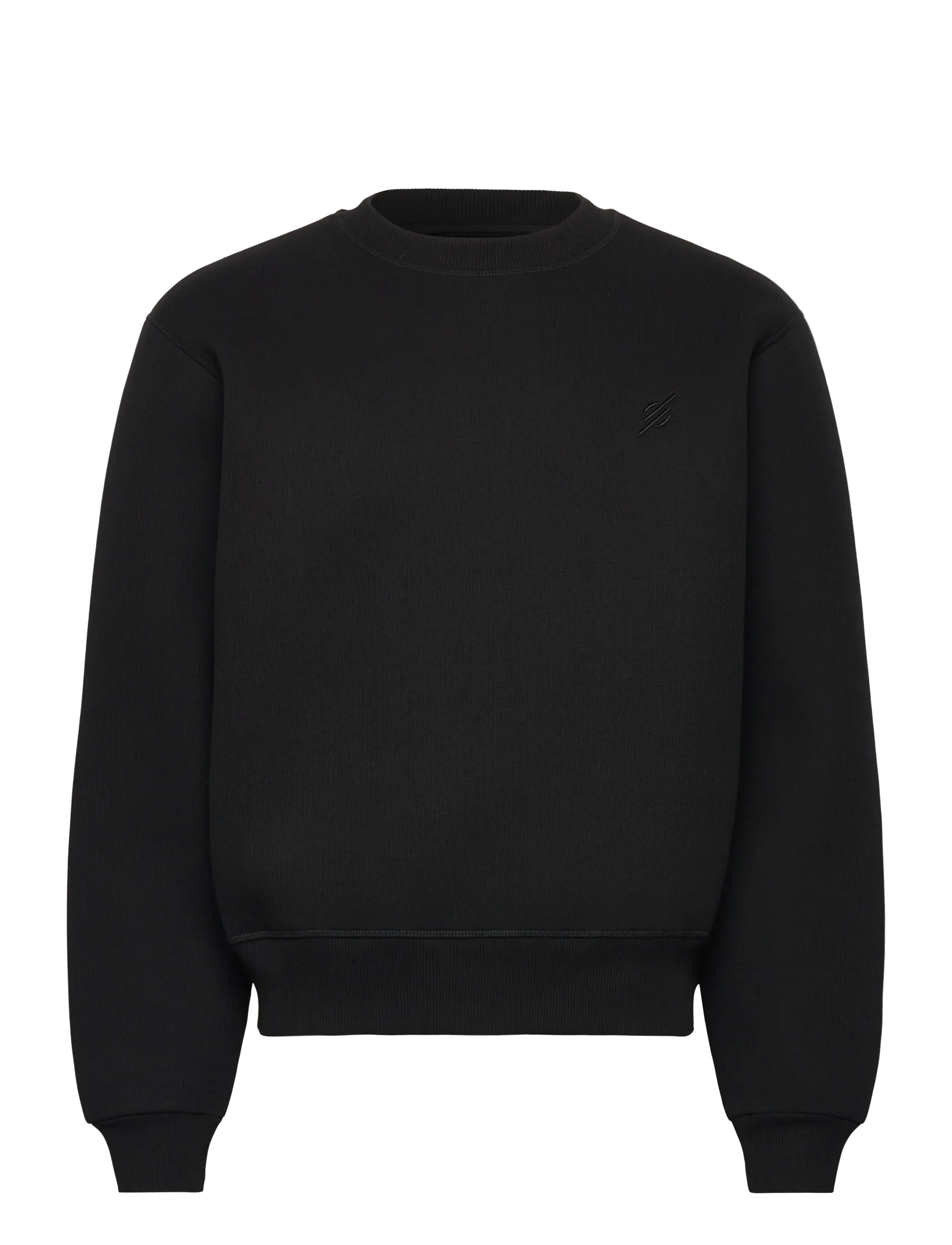mono rib sweater - BLACK