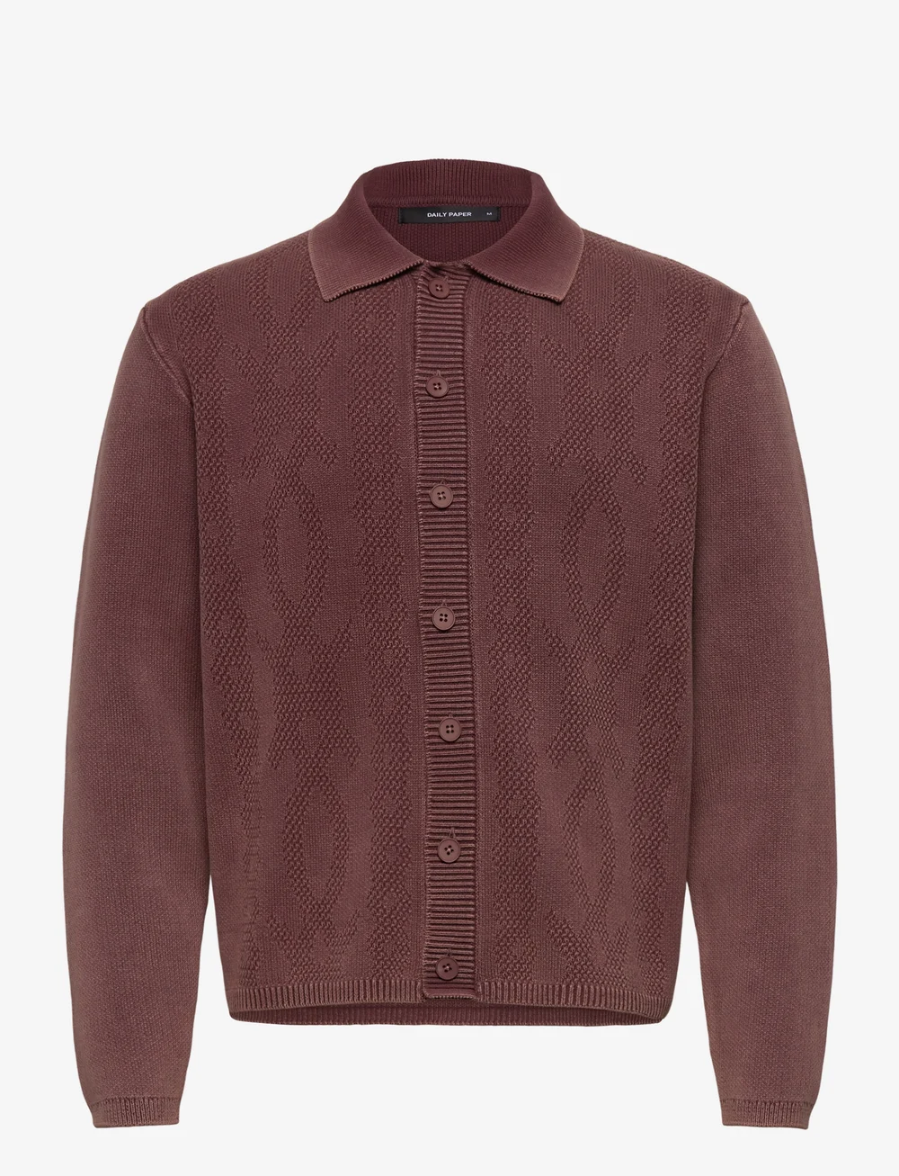 Daily Paper - shield cable cardigan - koftor - bordeaux red - 0