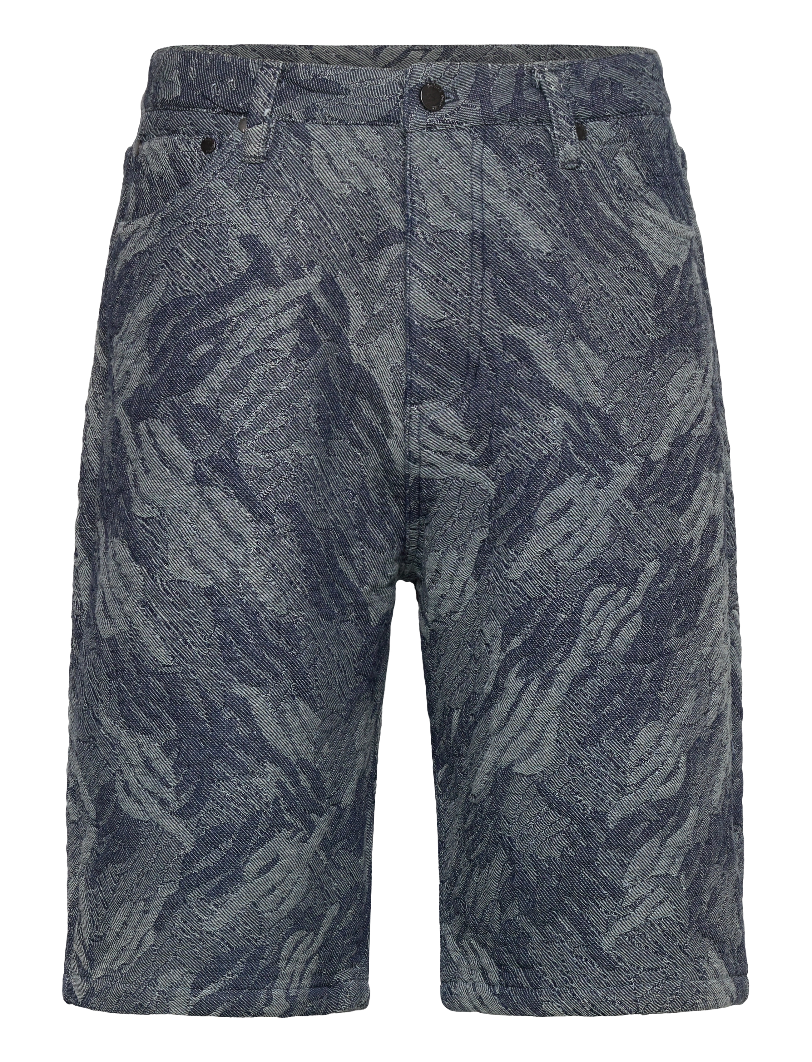 Daily Paper Camo Monogram Jeans Shorts, XL, Blau - Denim, Männerswear
