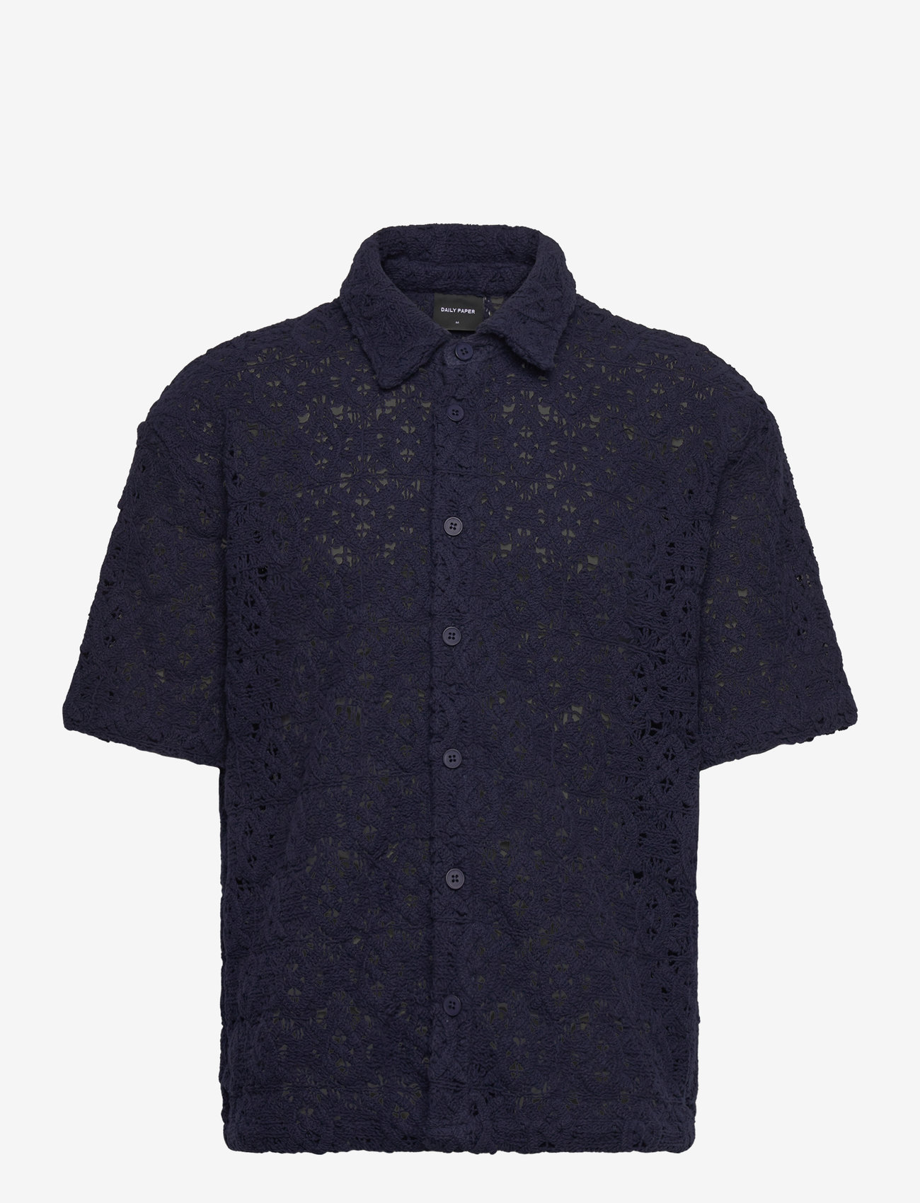 Daily Paper - lace shield ss shirt - short-sleeved shirts - martime blue - 0