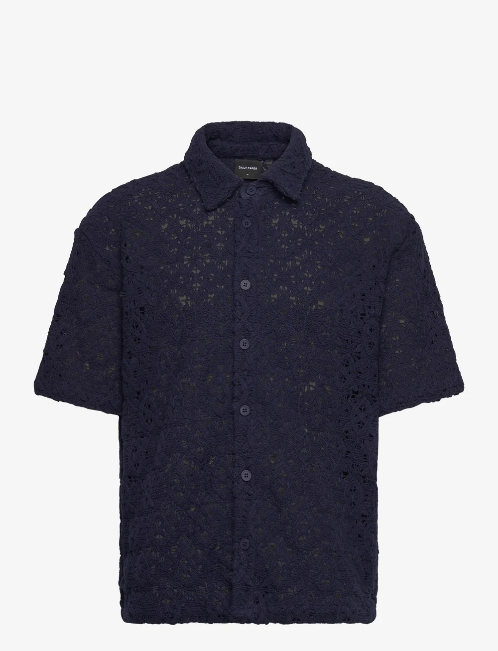 Daily Paper - lace shield ss shirt - kortærmede skjorter - martime blue - 0