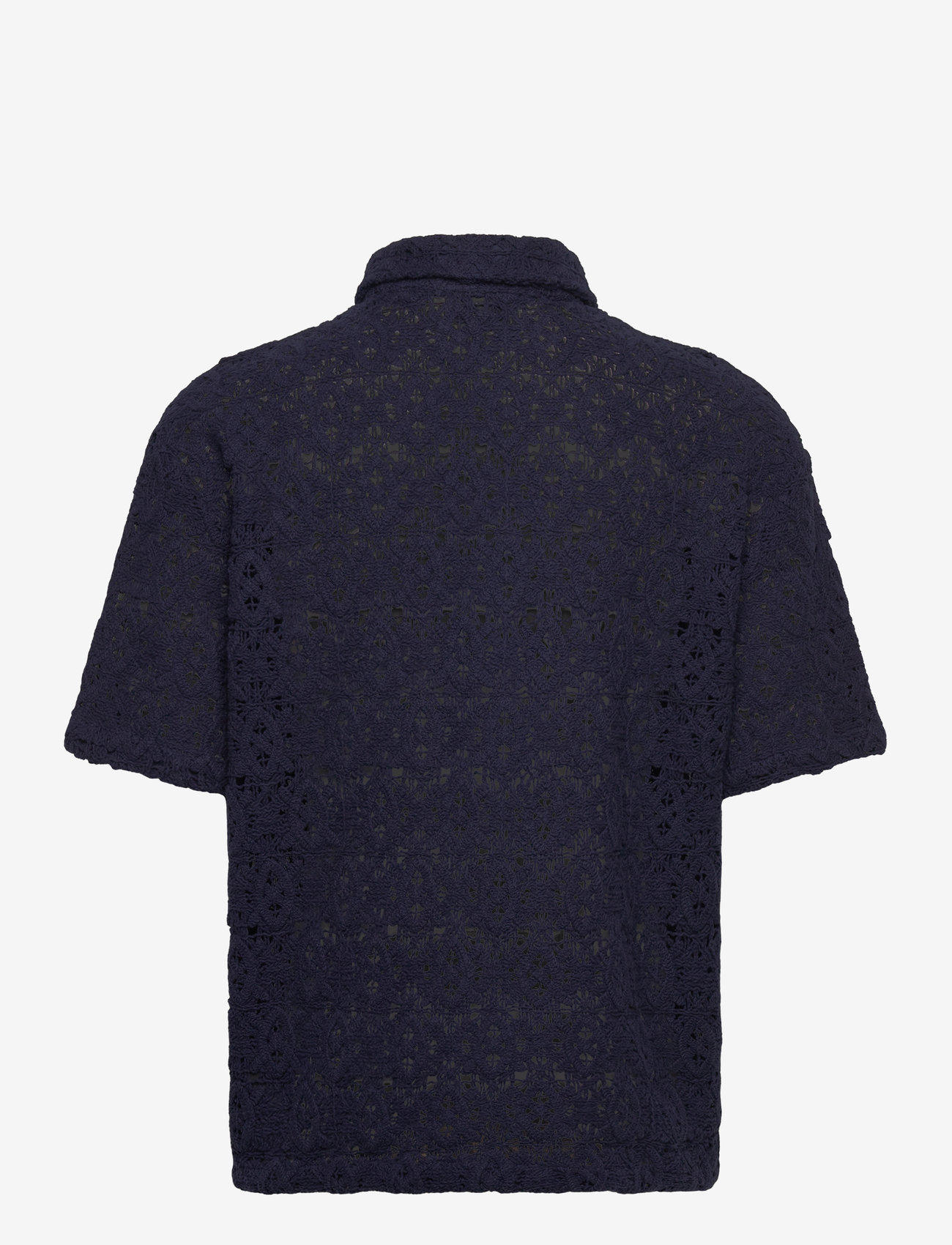 Daily Paper - lace shield ss shirt - short-sleeved shirts - martime blue - 1