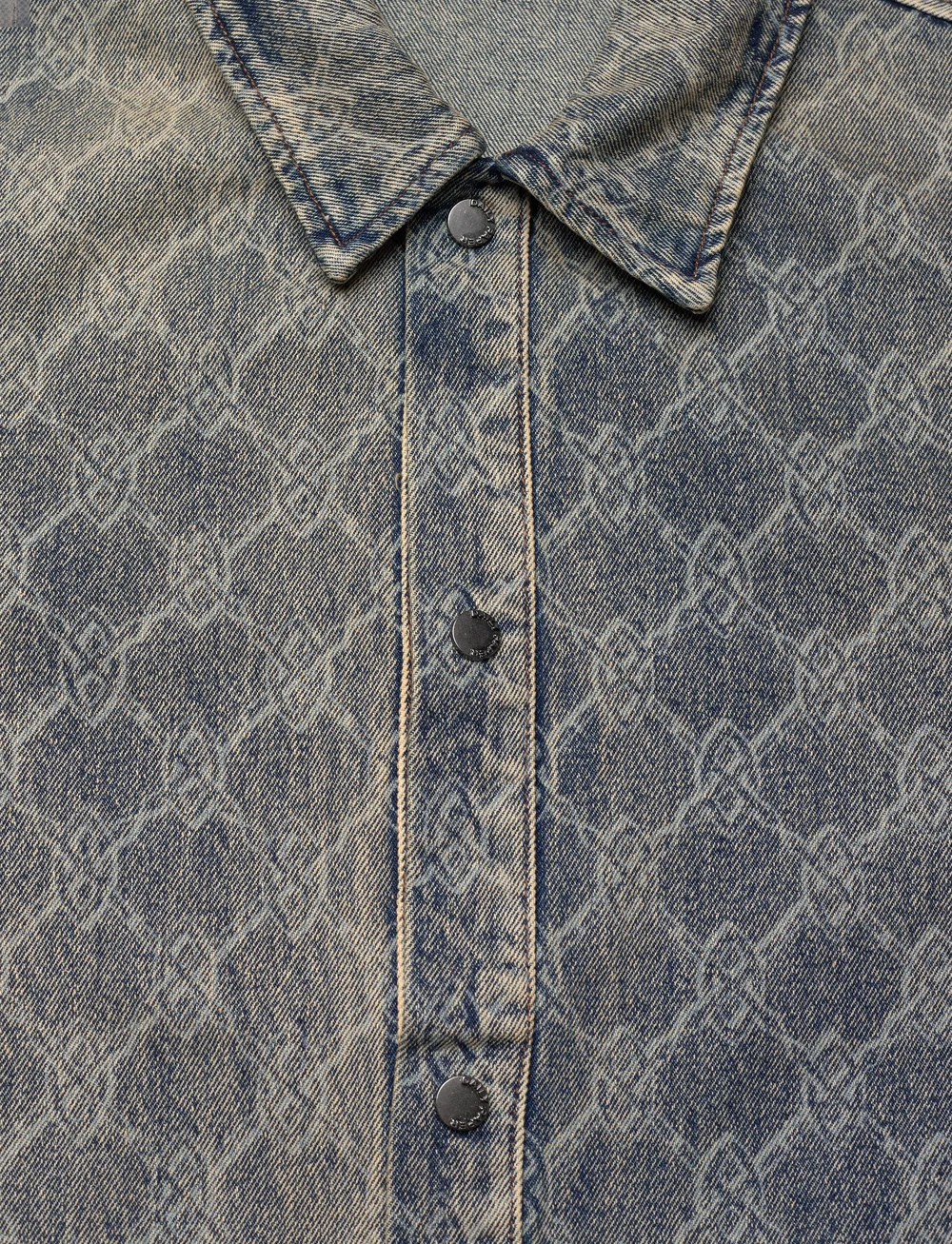 Daily Paper - shield laser denim shirt - denimskjorter - blue - 2