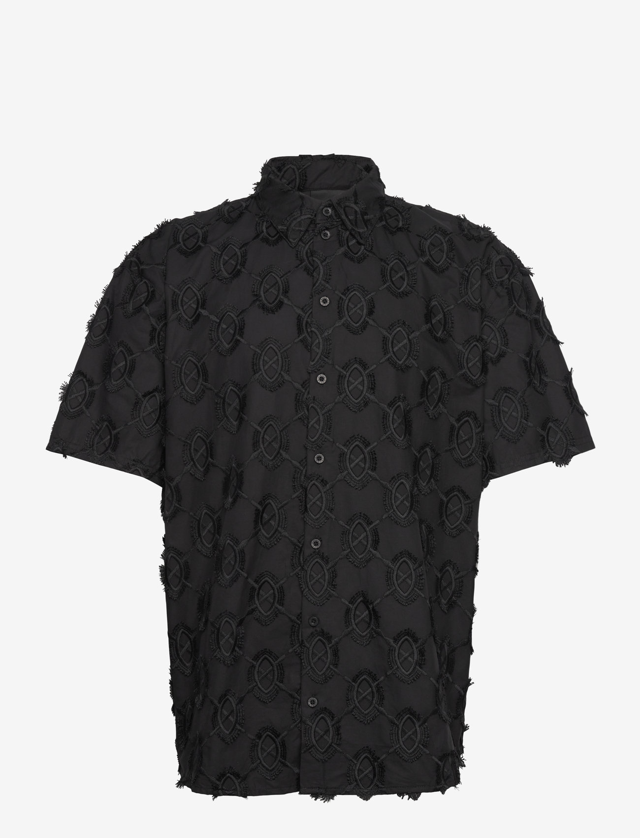 Daily Paper - trophy shield ss shirt - kortærmede skjorter - black - 0