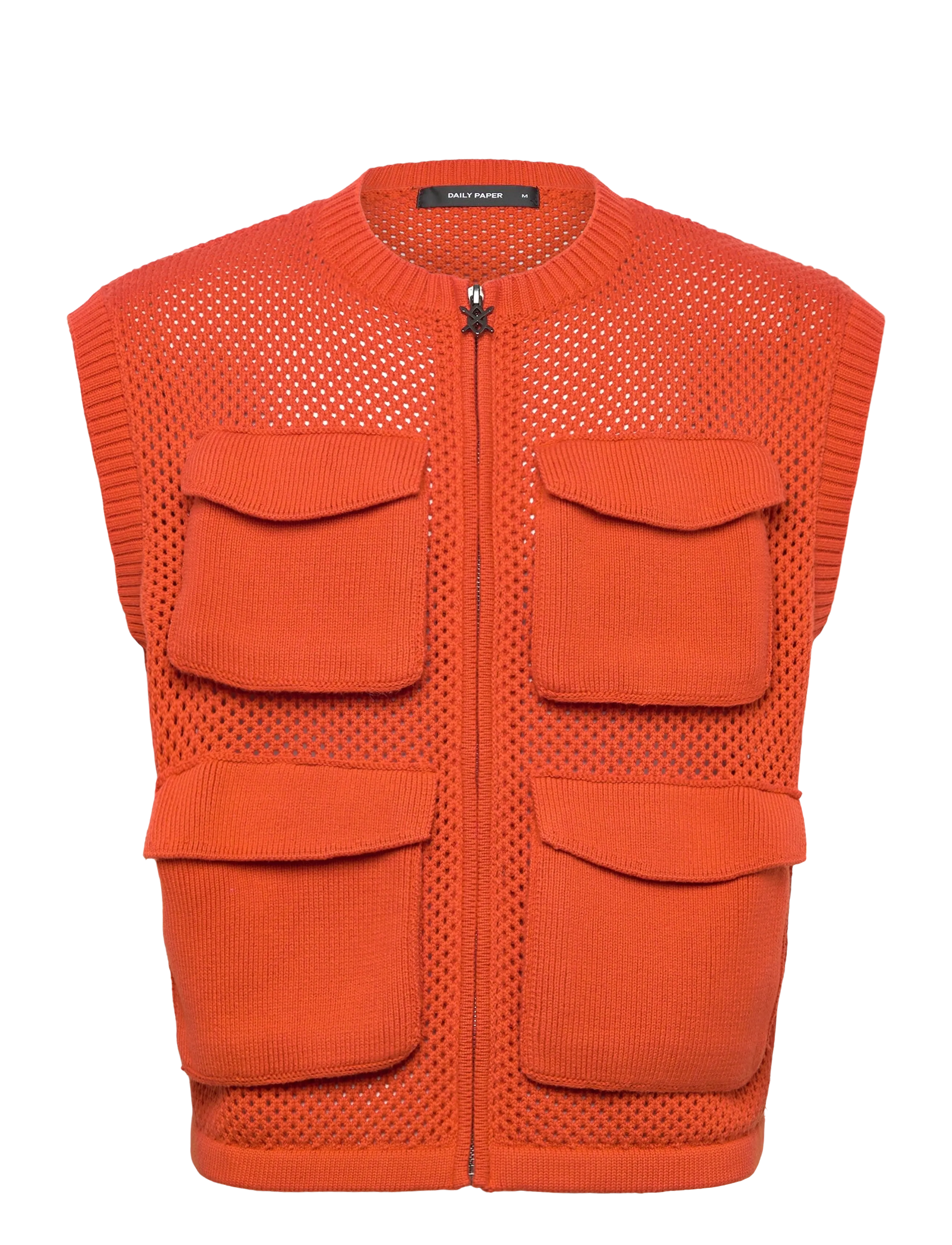 crochet vest - RED CLAY