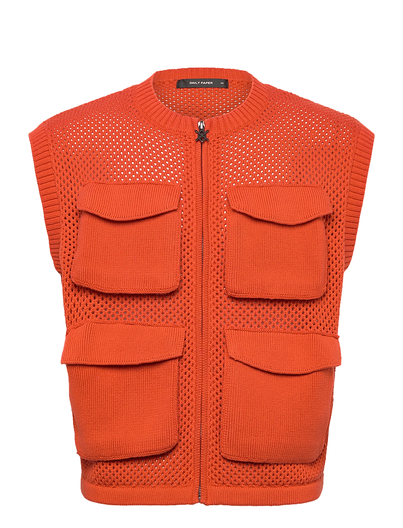 Daily Paper - crochet vest - stickade västar - red clay - 0