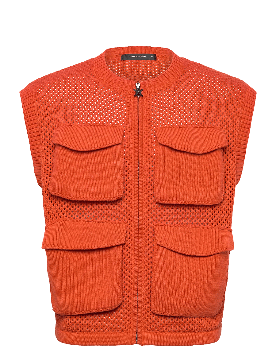 Daily Paper - crochet vest - gestrickte westen - red clay - 0