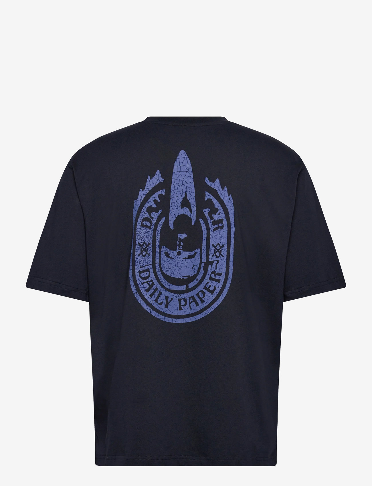 Daily Paper - candle label boxy ss t-shirt - kurzärmelig - sky captain blue - 1