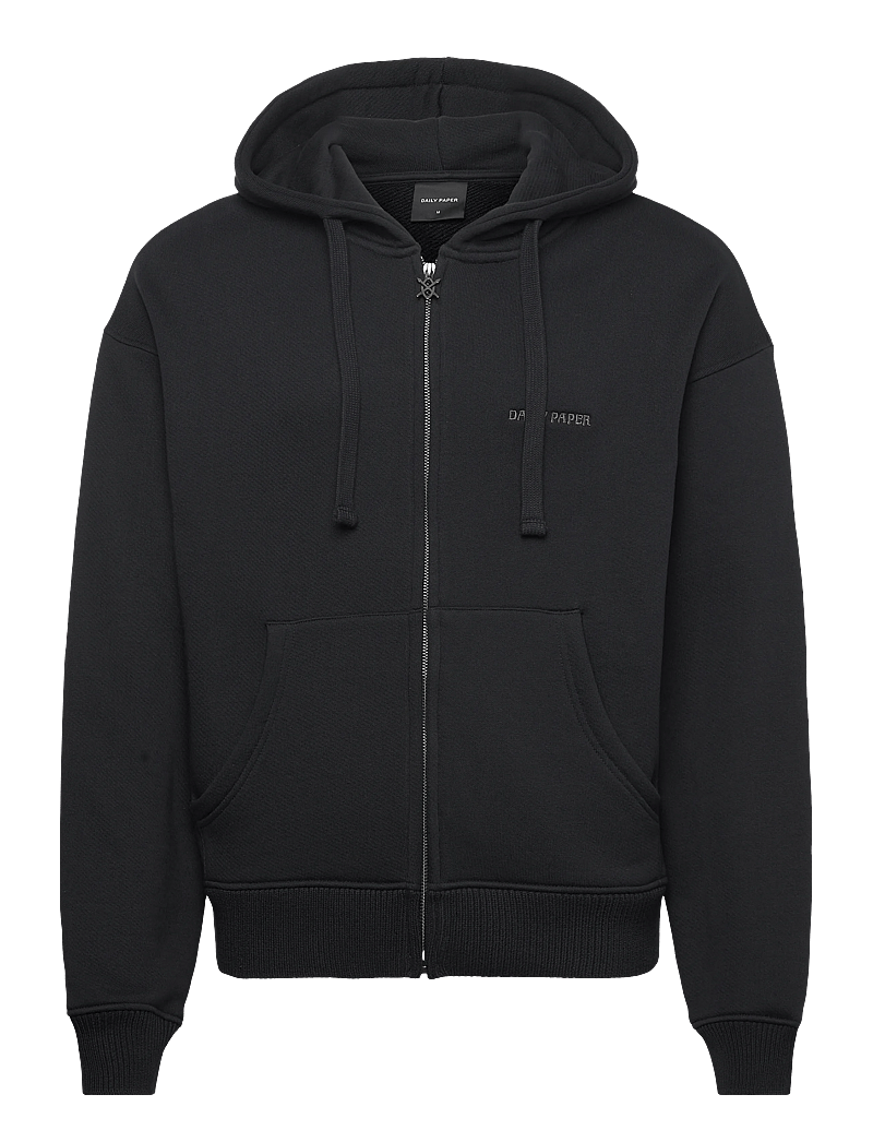 Daily Paper - boxy zip up hoodie - hoodies - black - 0