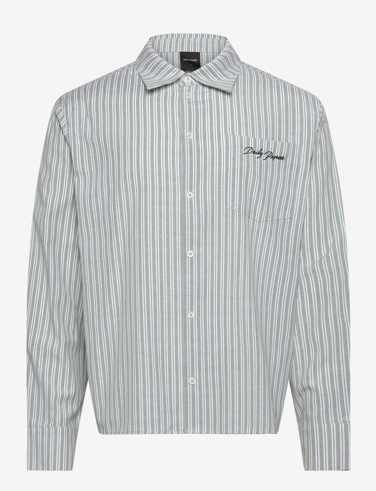 Daily Paper - stripe script ls shirt - efterårstøj - green stripe - 0