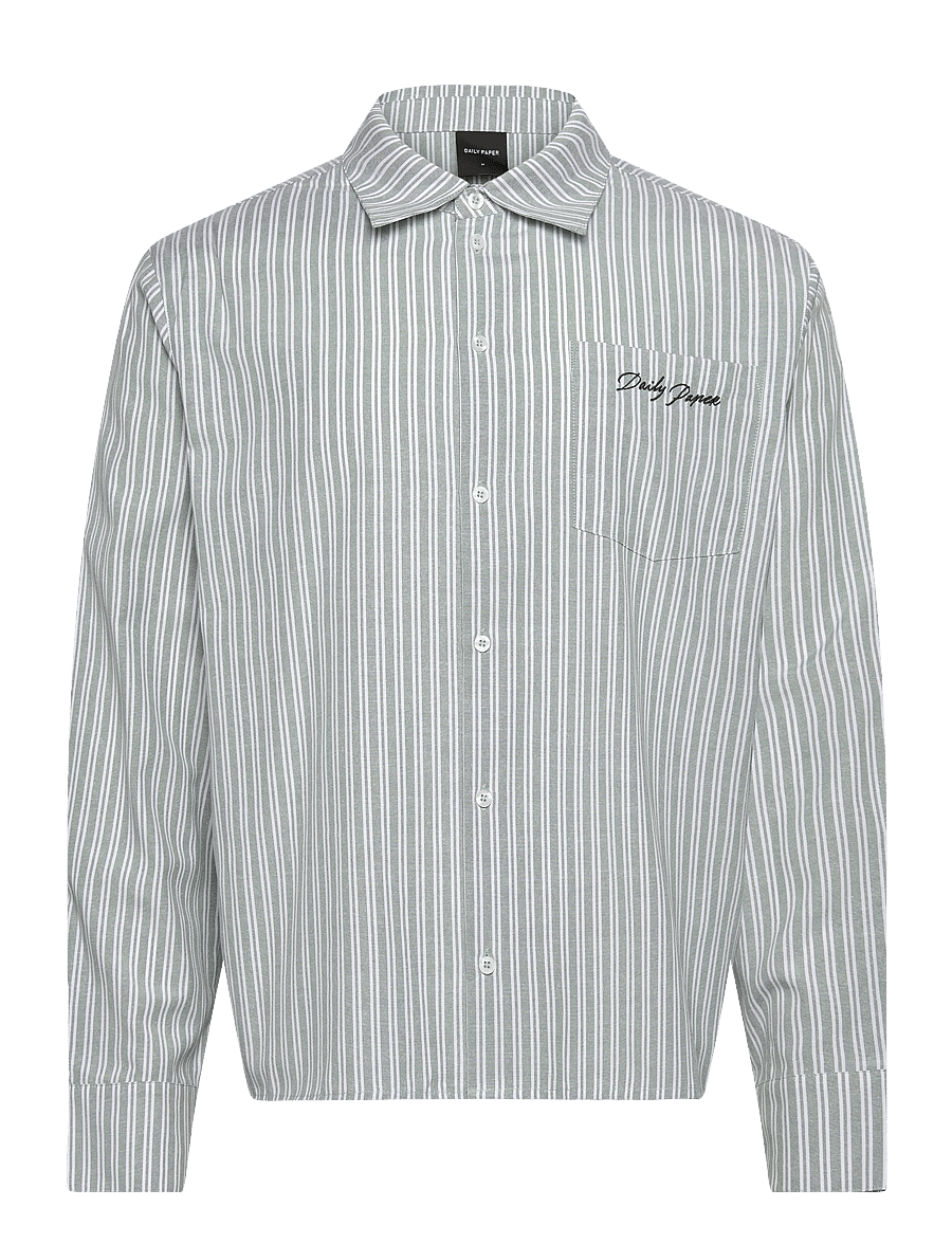 Daily Paper - stripe script ls shirt - randiga skjortor - green stripe - 0