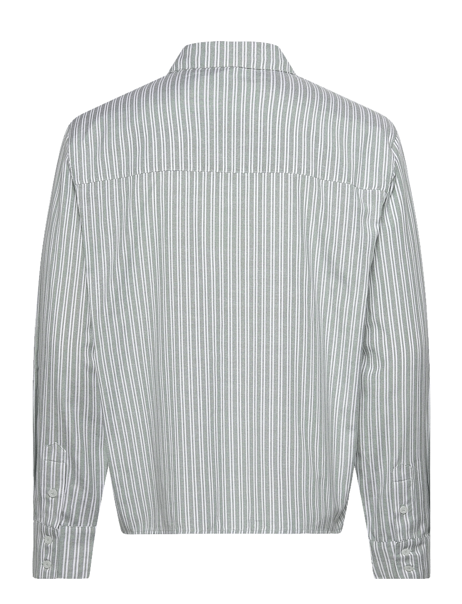 Daily Paper - stripe script ls shirt - randiga skjortor - green stripe - 1