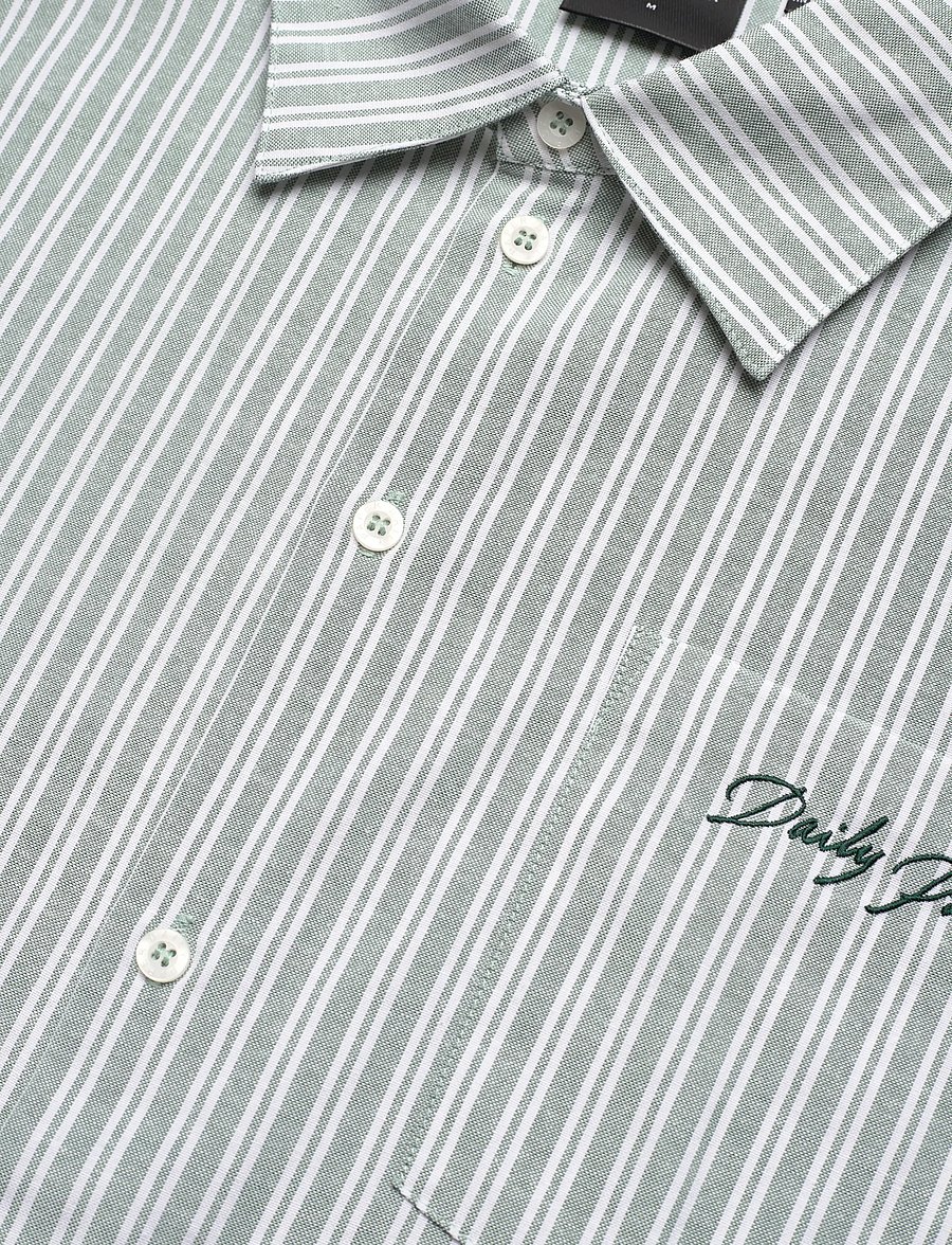 Daily Paper - stripe script ls shirt - randiga skjortor - green stripe - 3