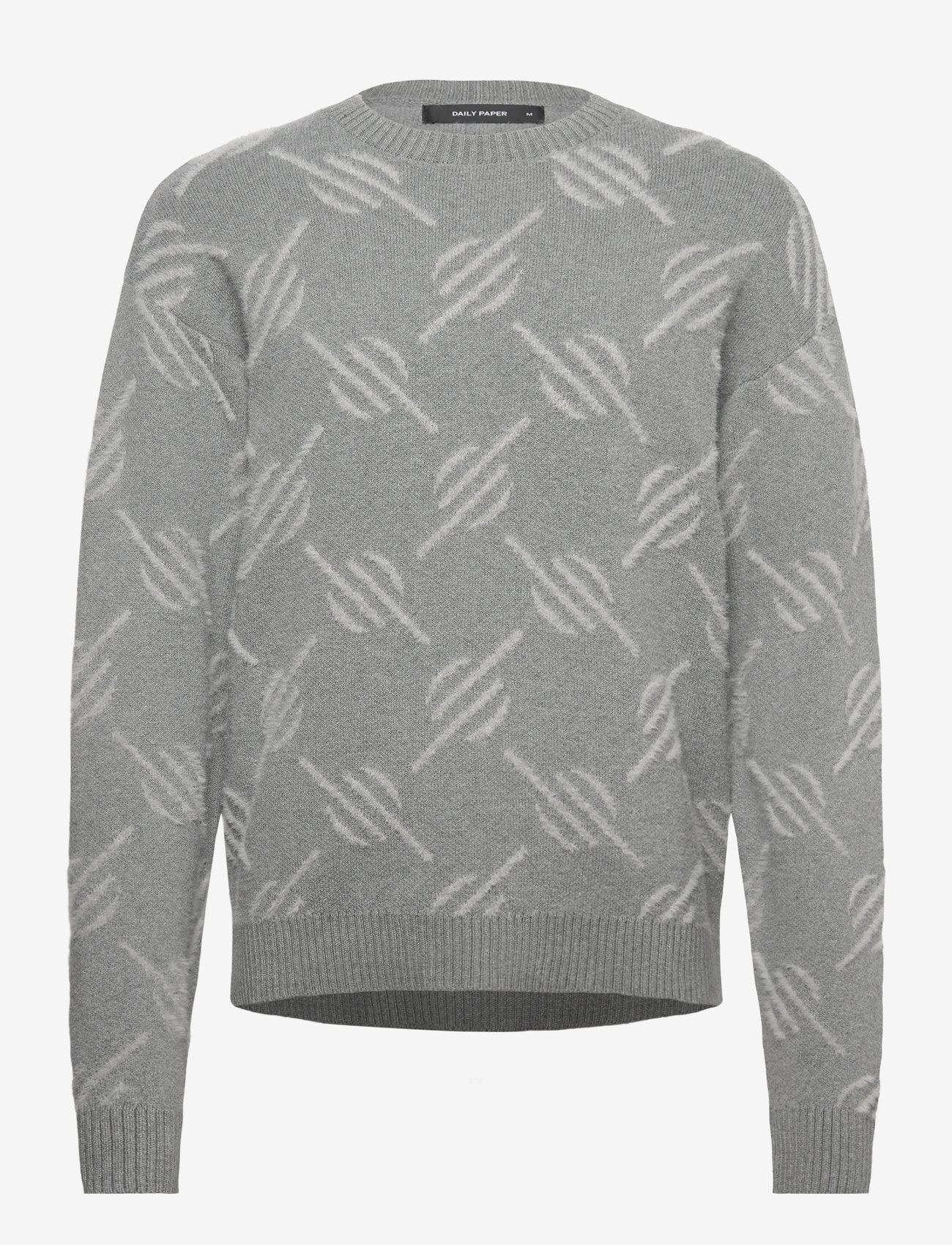 Daily Paper - tevin monogram knit sweater - rundhalsad - grey - 0