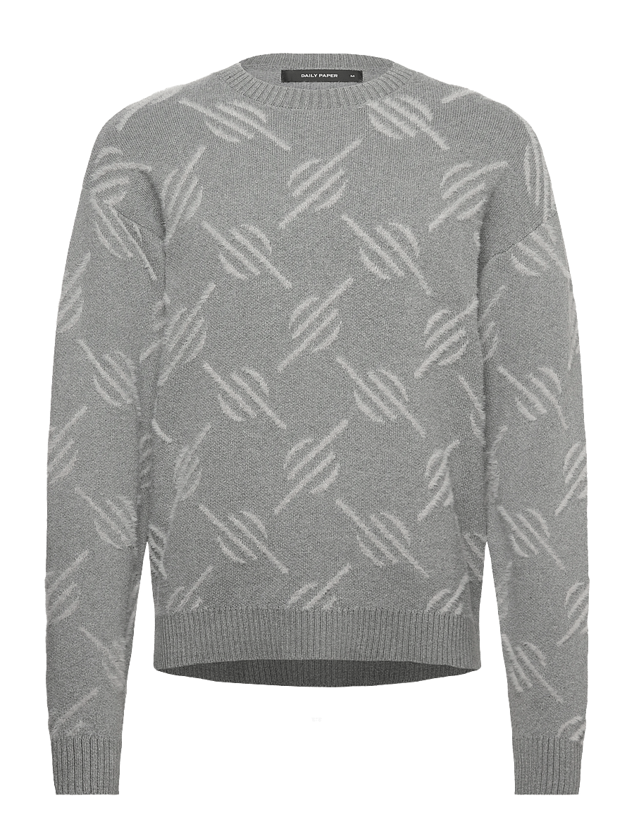 Daily Paper - tevin monogram knit sweater - rundhals - grey - 0