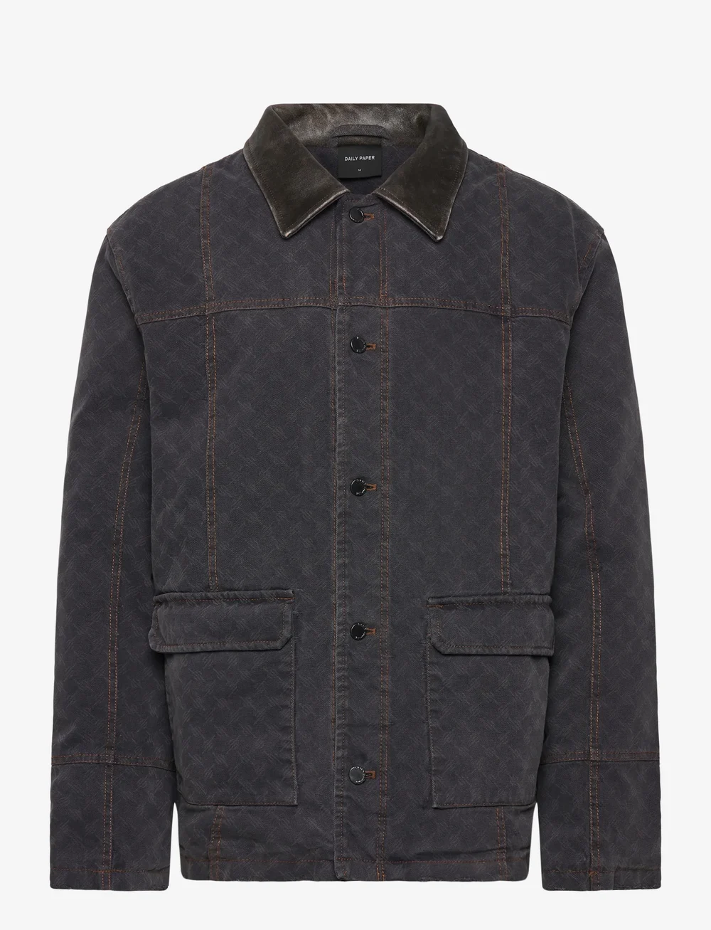 Daily Paper - monogram workwear jacket - gefütterte denimjacken - grey - 0