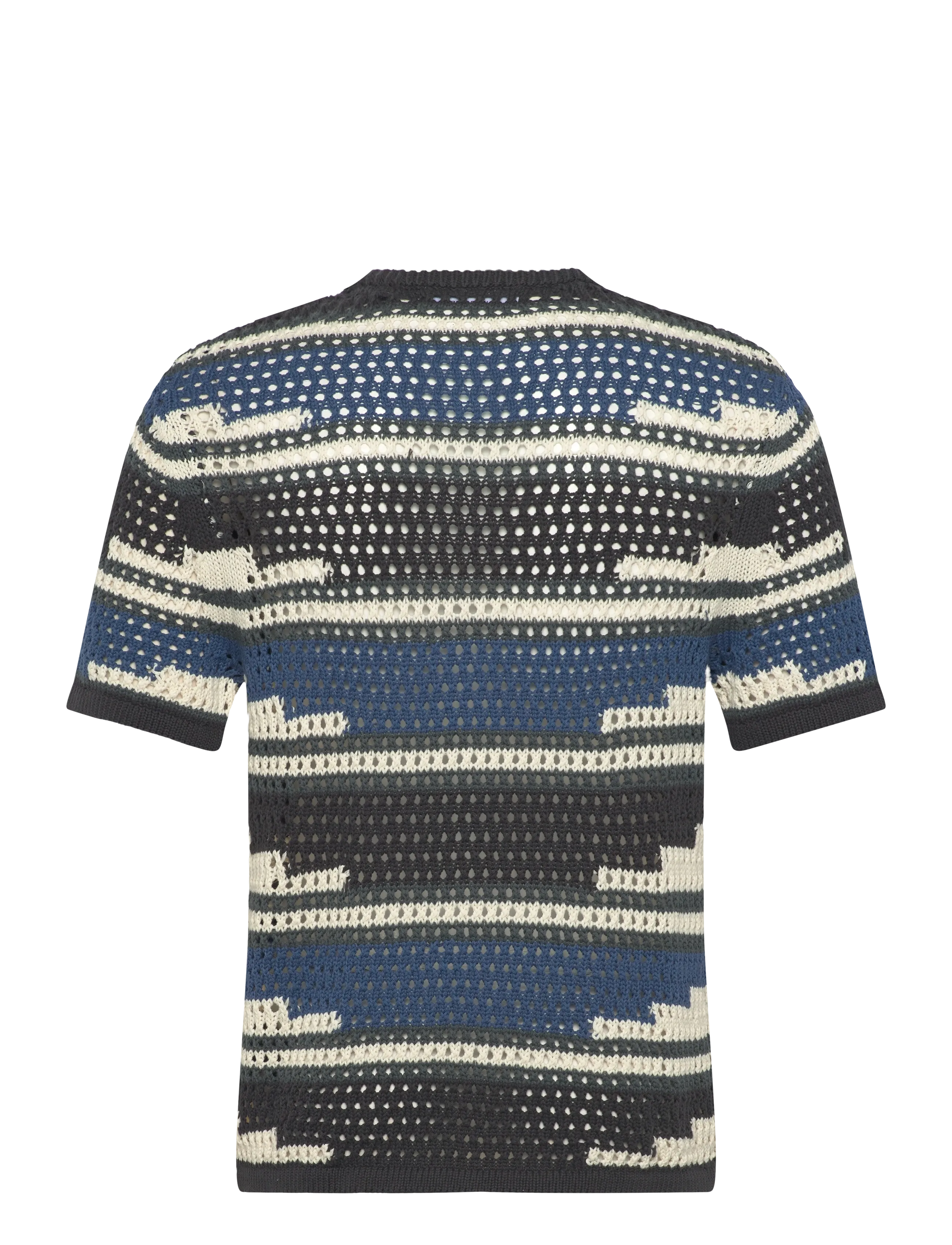 Daily Paper - kente stripe knit shirt - kortærmede t-shirts - woodland grey - 1