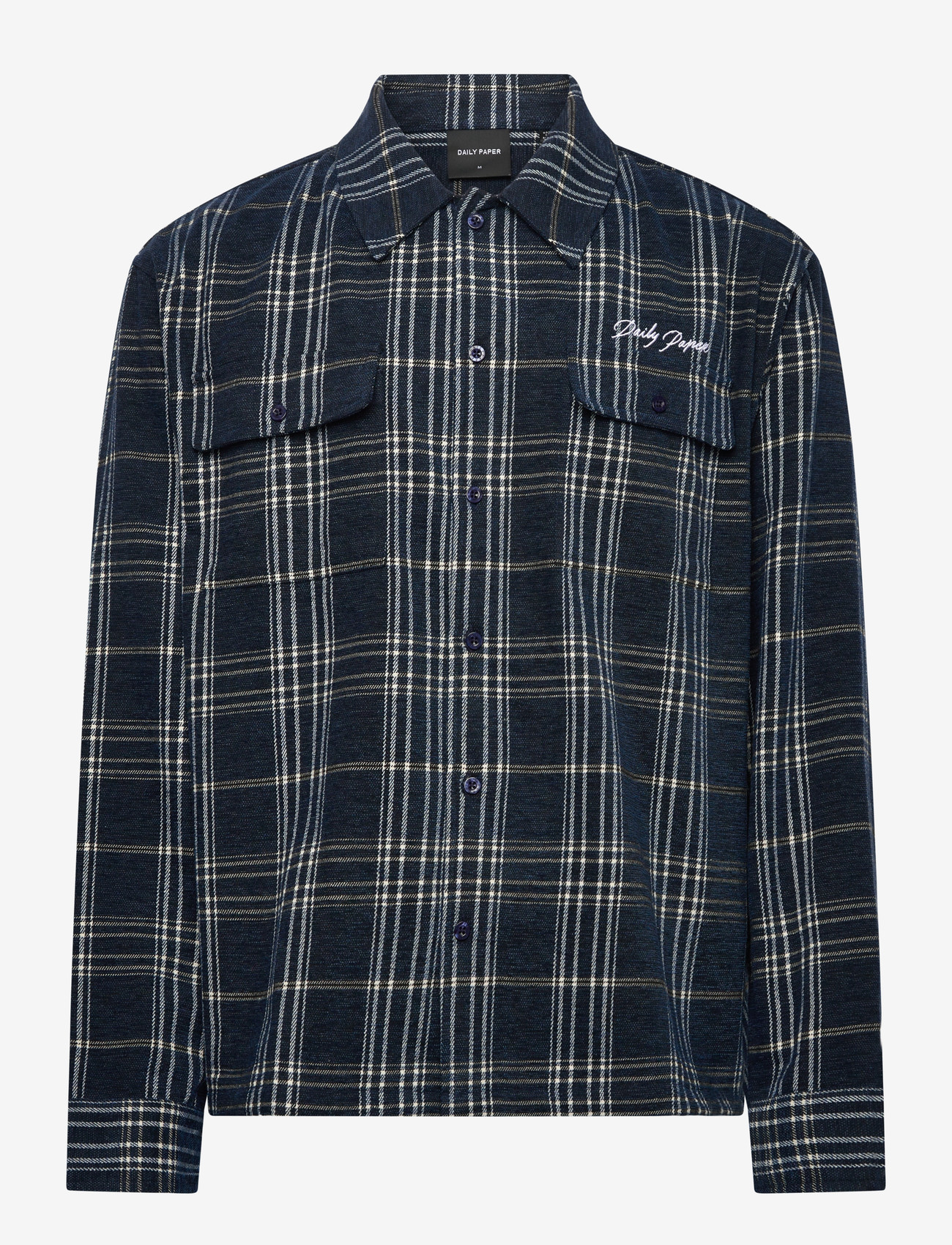 Daily Paper - chenille script ls shirt - rutiga skjortor - briliant blue - 0