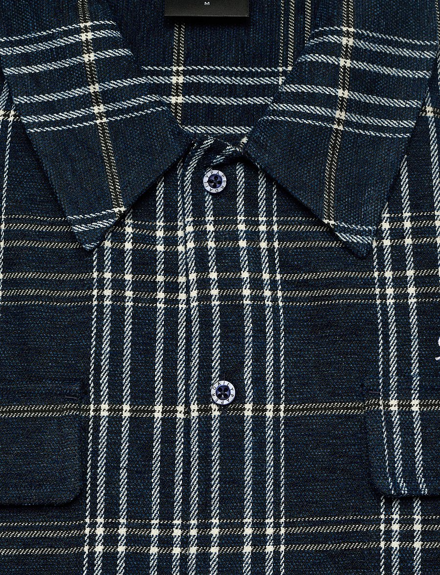 Daily Paper - chenille script ls shirt - checkered shirts - briliant blue - 2