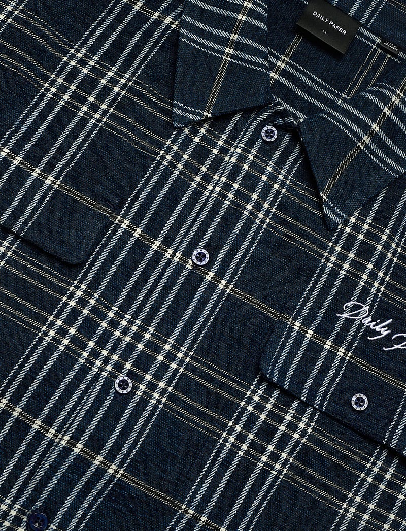 Daily Paper - chenille script ls shirt - rutiga skjortor - briliant blue - 3