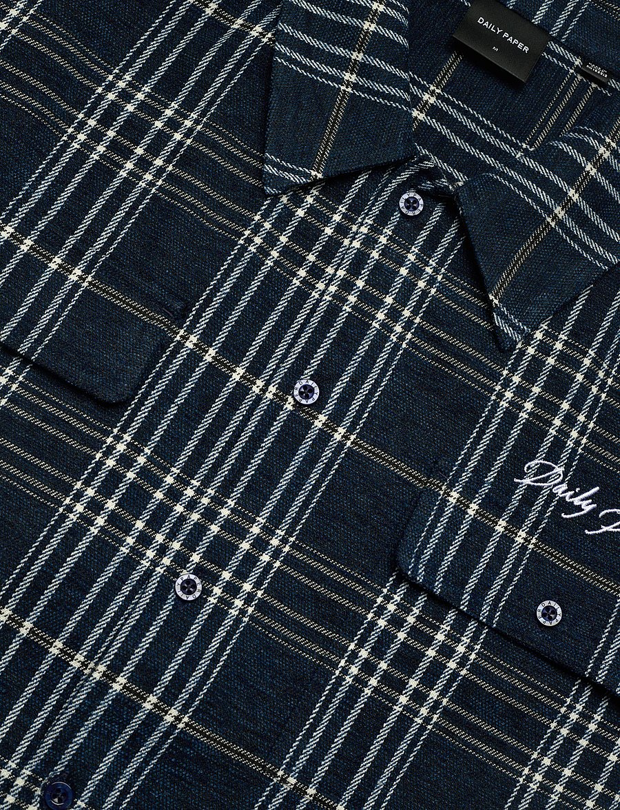 Daily Paper - chenille script ls shirt - checkered shirts - briliant blue - 3