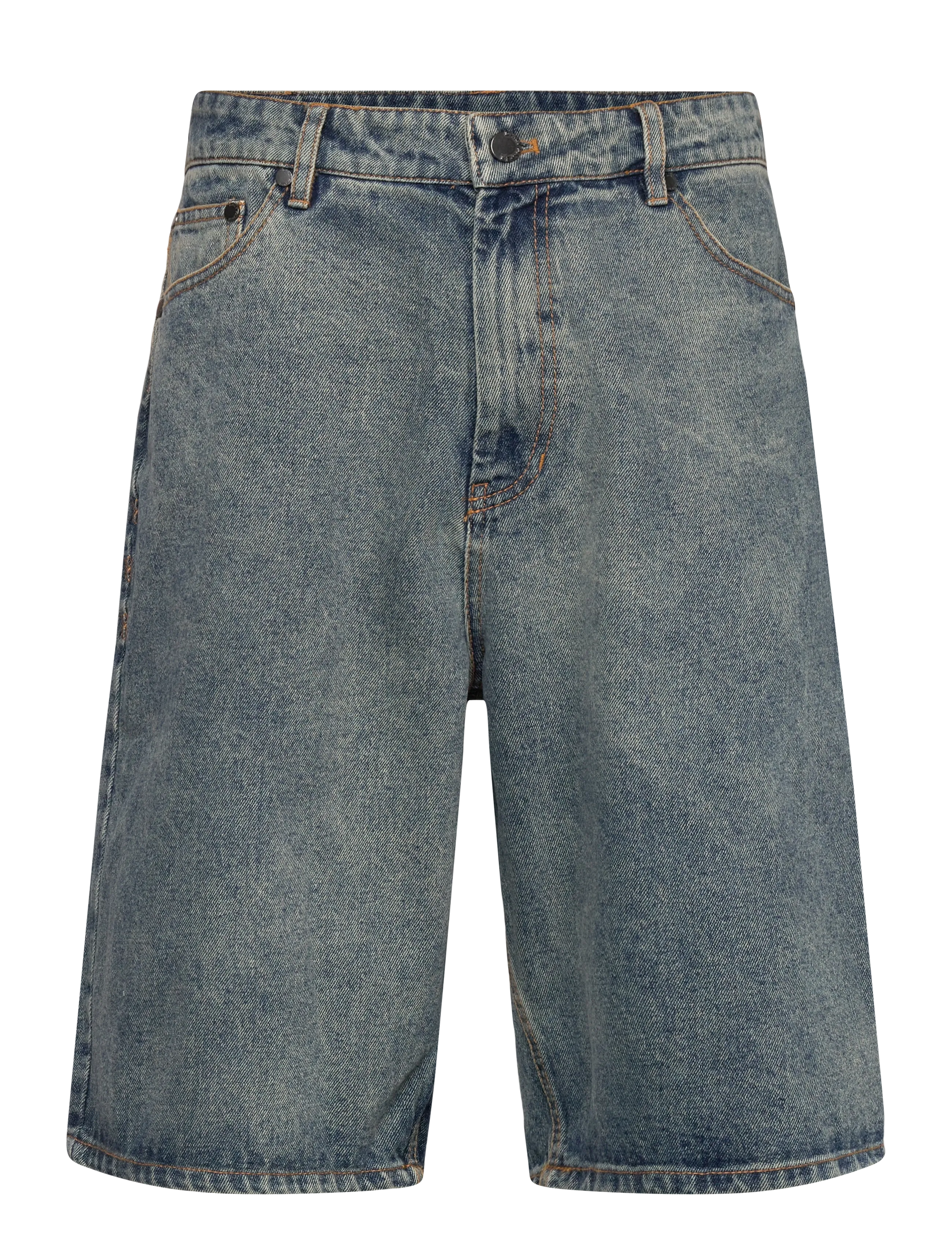 Daily Paper Compact Shield Embroidery Denim Shorts, L, Blau - Männerswear